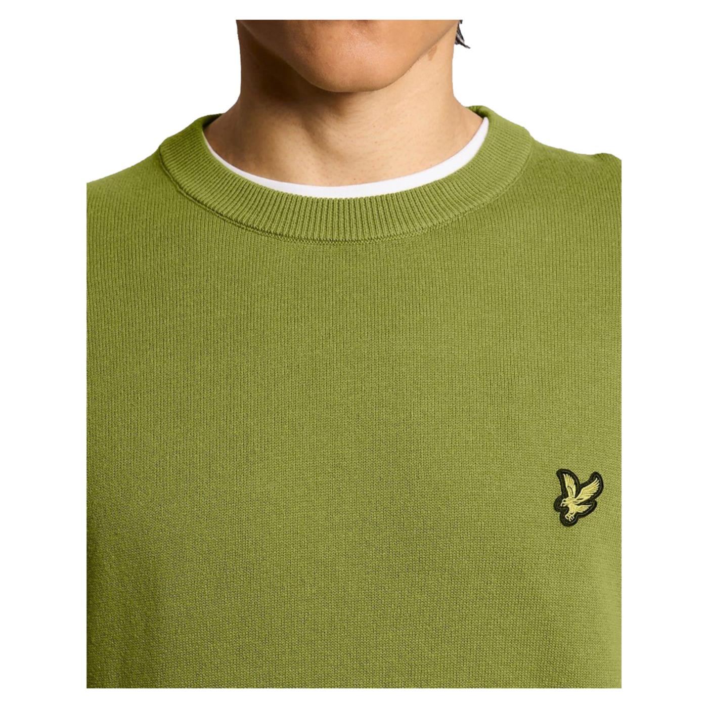 LYLE & SCOTT COTTON CREW NECK JUMPER - Lime - vista 3