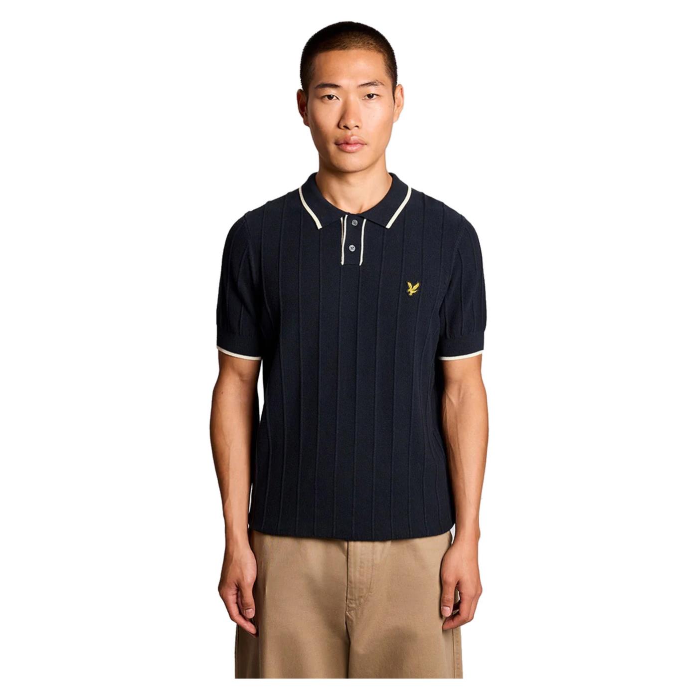LYLE & SCOTT TIPPED PIQUE KNITTED POLO - Blu - immagine principale