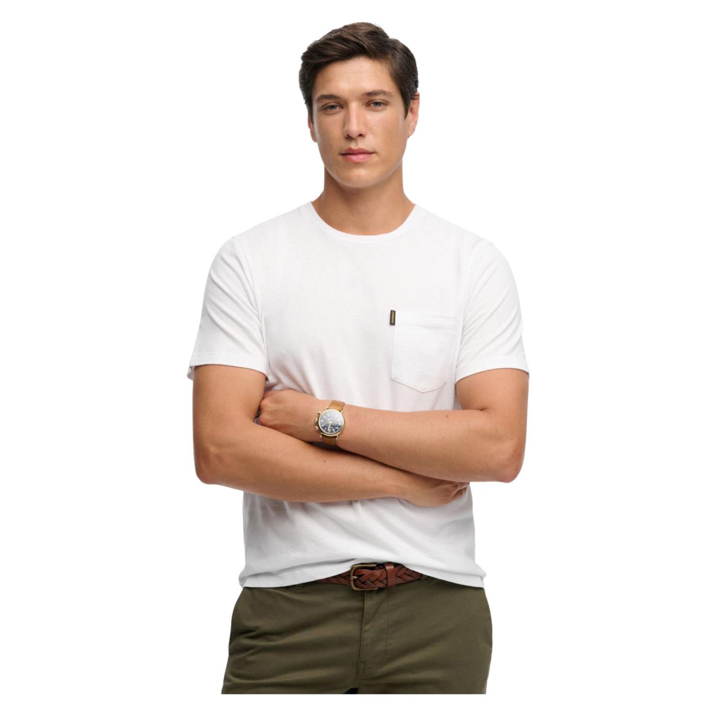 SUPERDRY CLASSIC ESS POCKET TEE - Bianco - vista 2