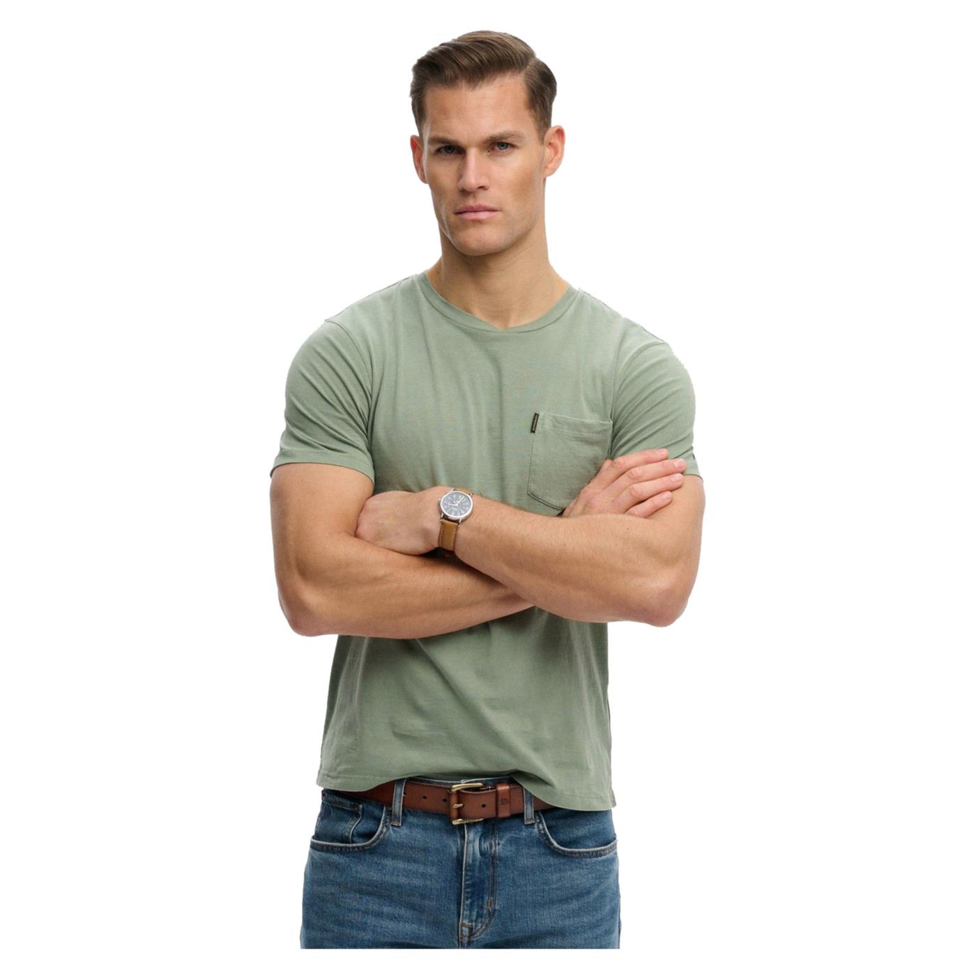 SUPERDRY CLASSIC ESS POCKET TEE - Verde - immagine principale