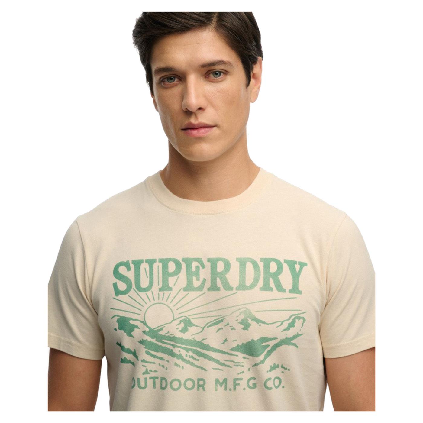 SUPERDRY RETRO OUTDOOR RLXD TEE - Beige - vista 3