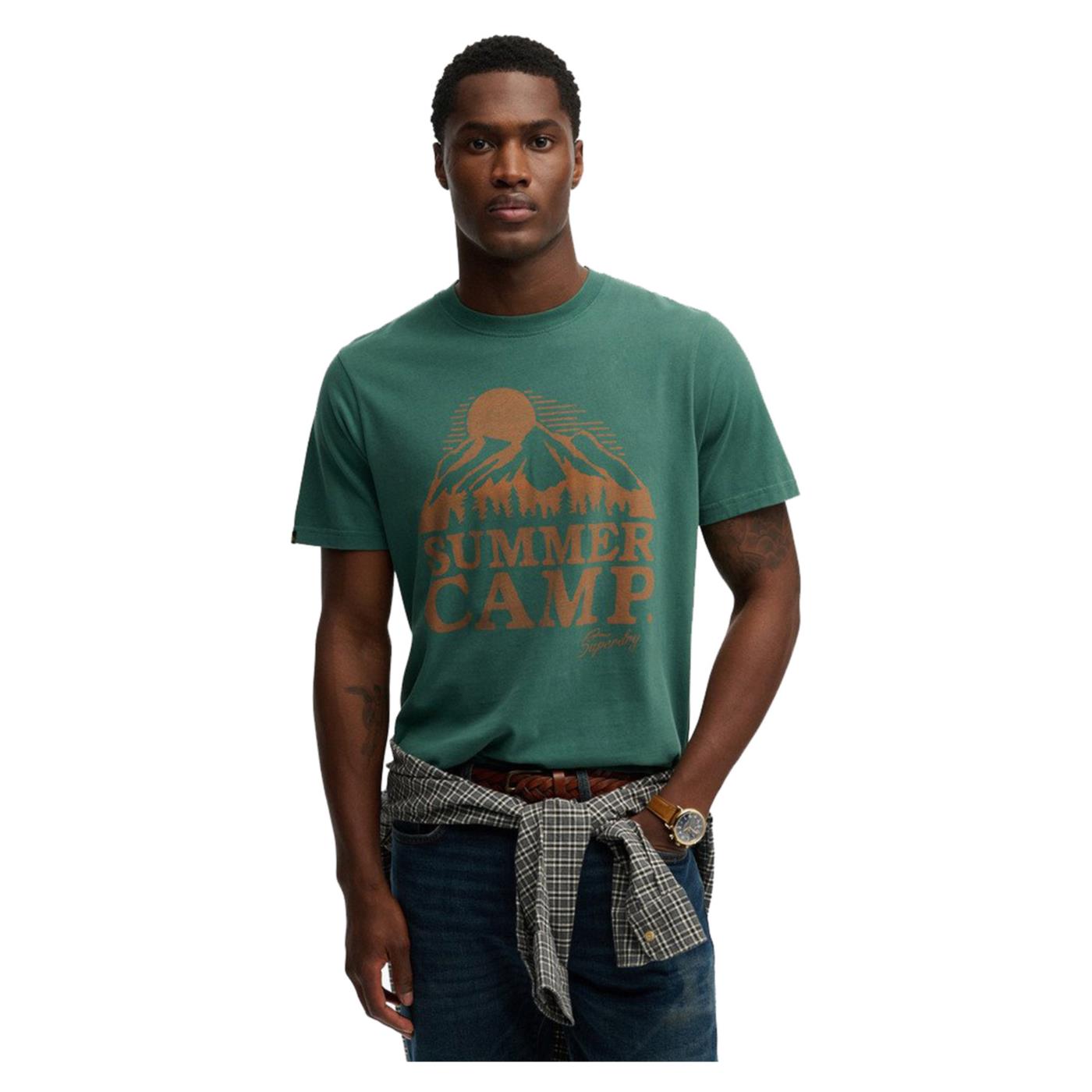 SUPERDRY RETRO OUTDOOR RLXD TEE - Verde - immagine principale