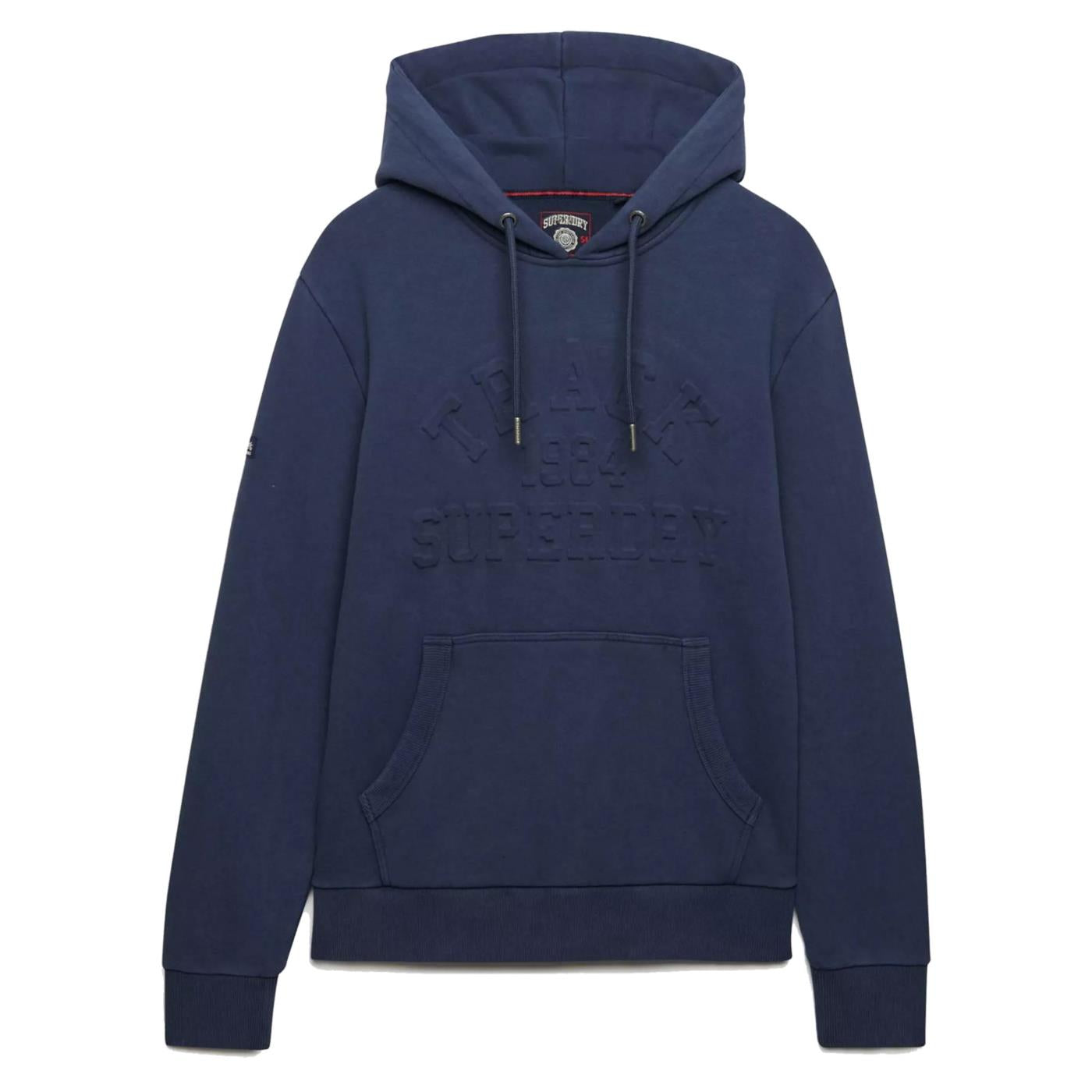 SUPERDRY ATHLETIC EMBOSS RLXD HOOD - Blu - immagine principale