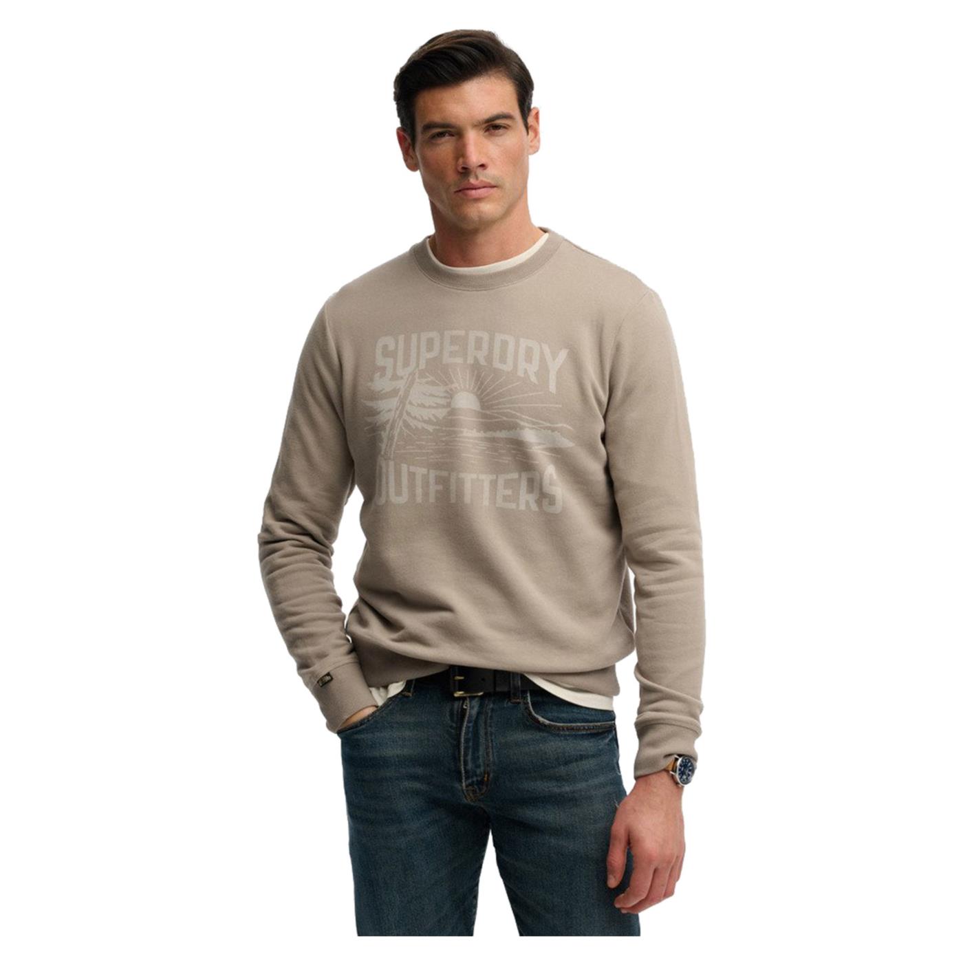 SUPERDRY RETRO OUTDOOR RLXD SWEAT - Beige - immagine principale