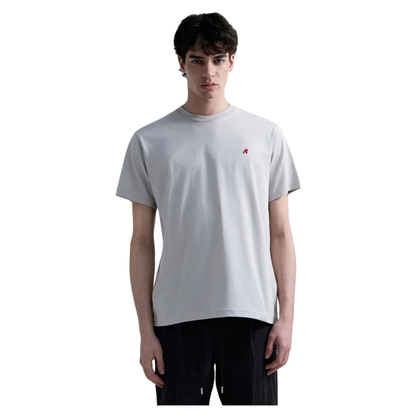 REPLAY T-SHIRT JERSEY CON RICAMO - Grigio chiaro - immagine principale