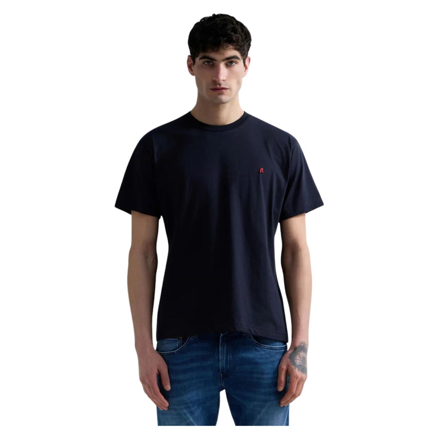 REPLAY T-SHIRT JERSEY CON RICAMO - Blu - immagine principale