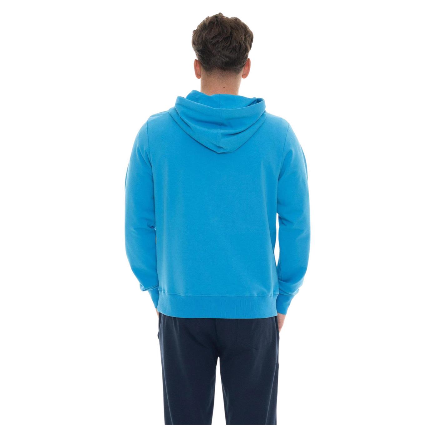 LEONE FELPA CAPPUCCIO BIG LOGO - Azzurro - vista 2