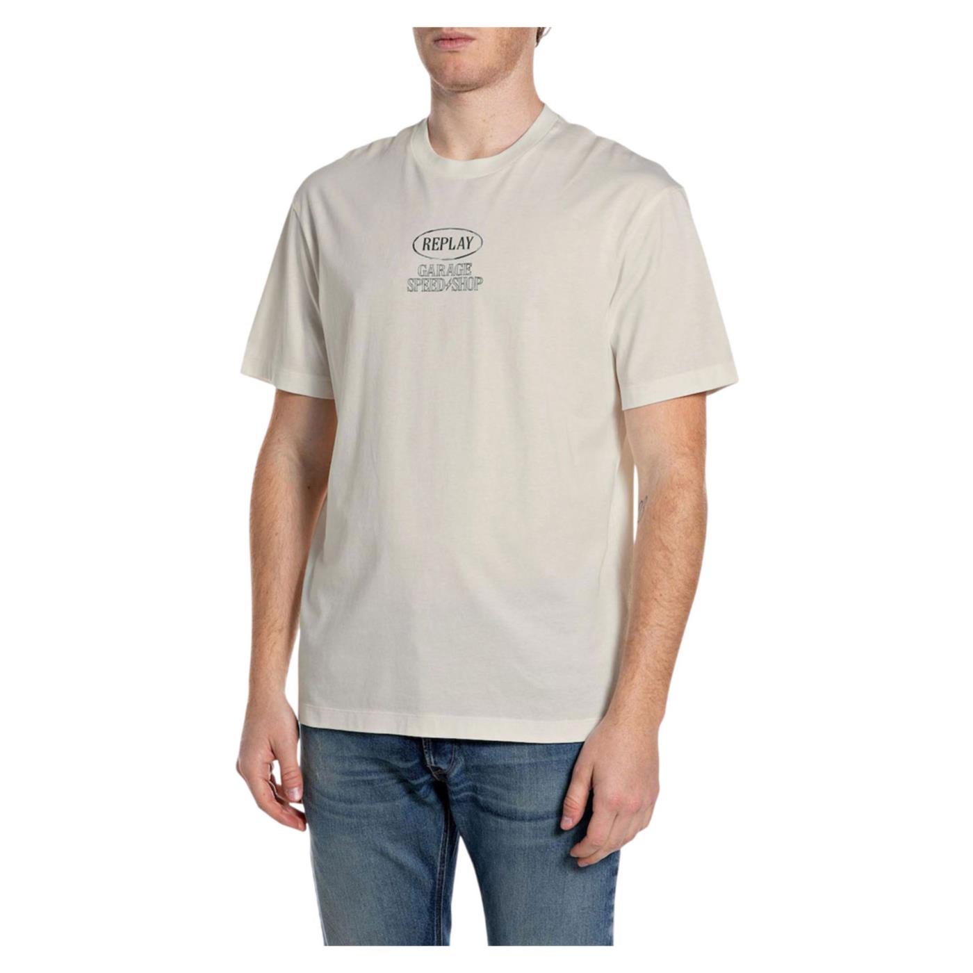 REPLAY T-SHIRT CON STAMPA - Beige - immagine principale
