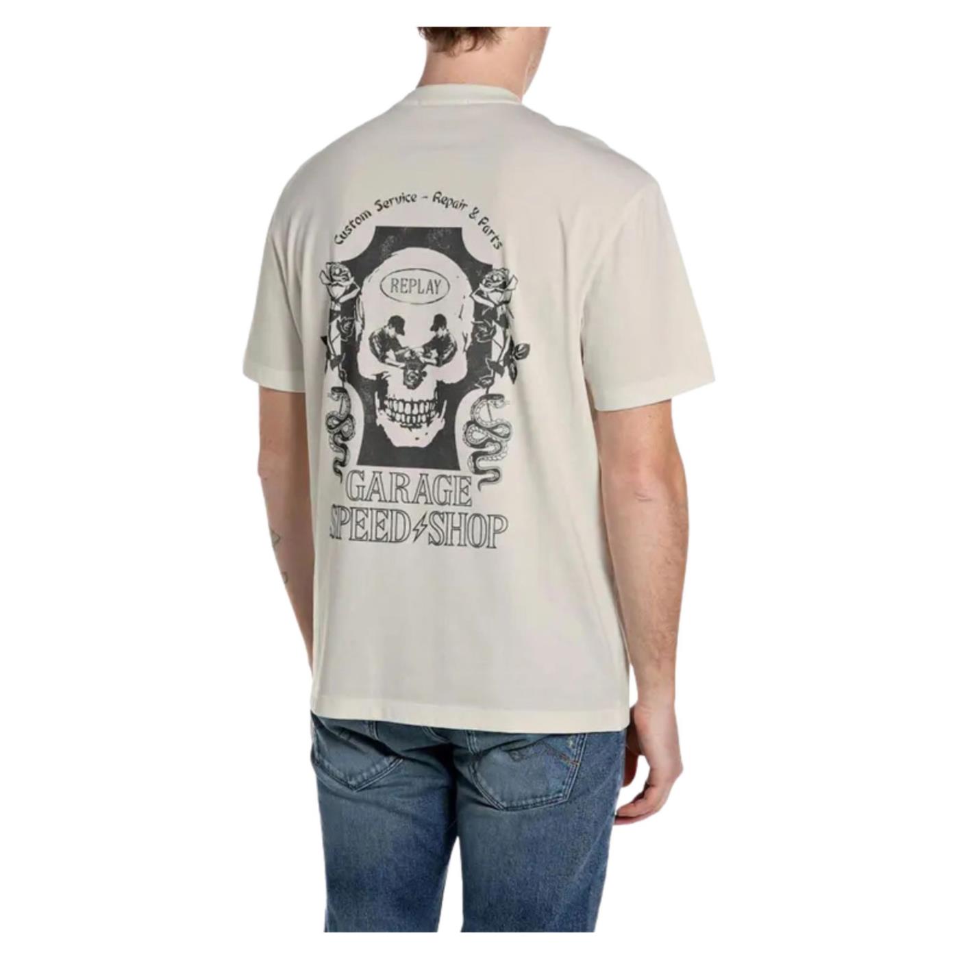 REPLAY T-SHIRT CON STAMPA - Beige - vista 2