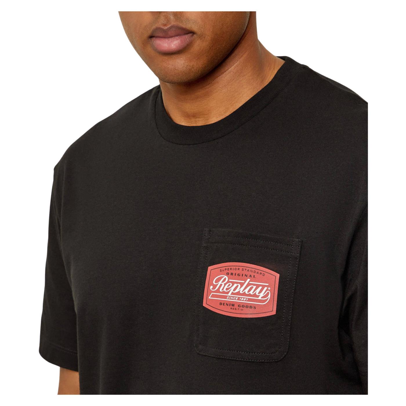 REPLAY T-SHIRT MC UOMO - Nero - vista 3