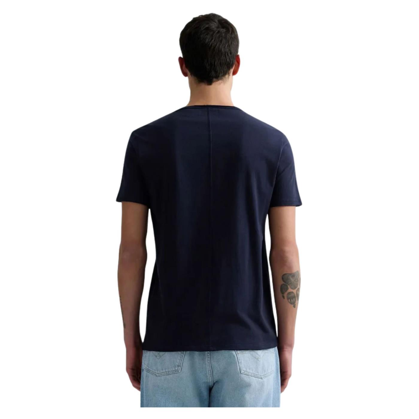REPLAY T-SHIRT GIROCOLLO COTONE - Blu - vista 2