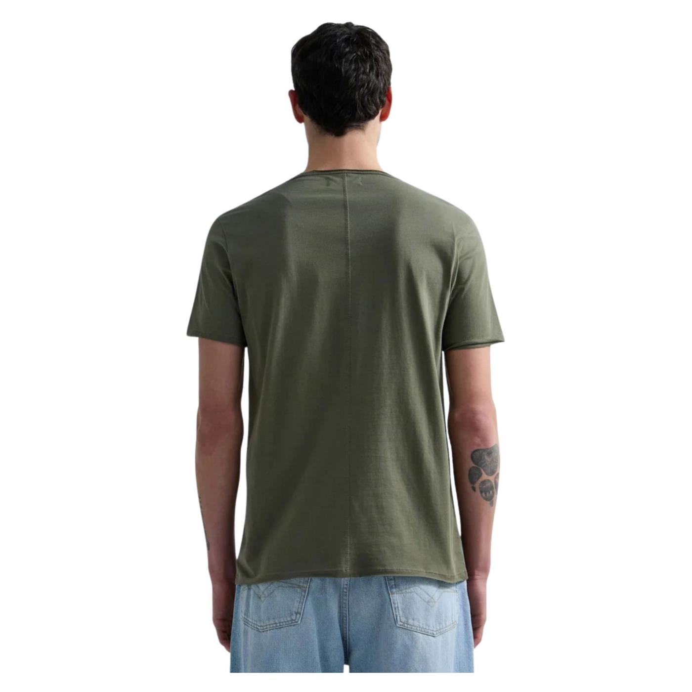 REPLAY T-SHIRT GIROCOLLO COTONE - Militare - vista 2