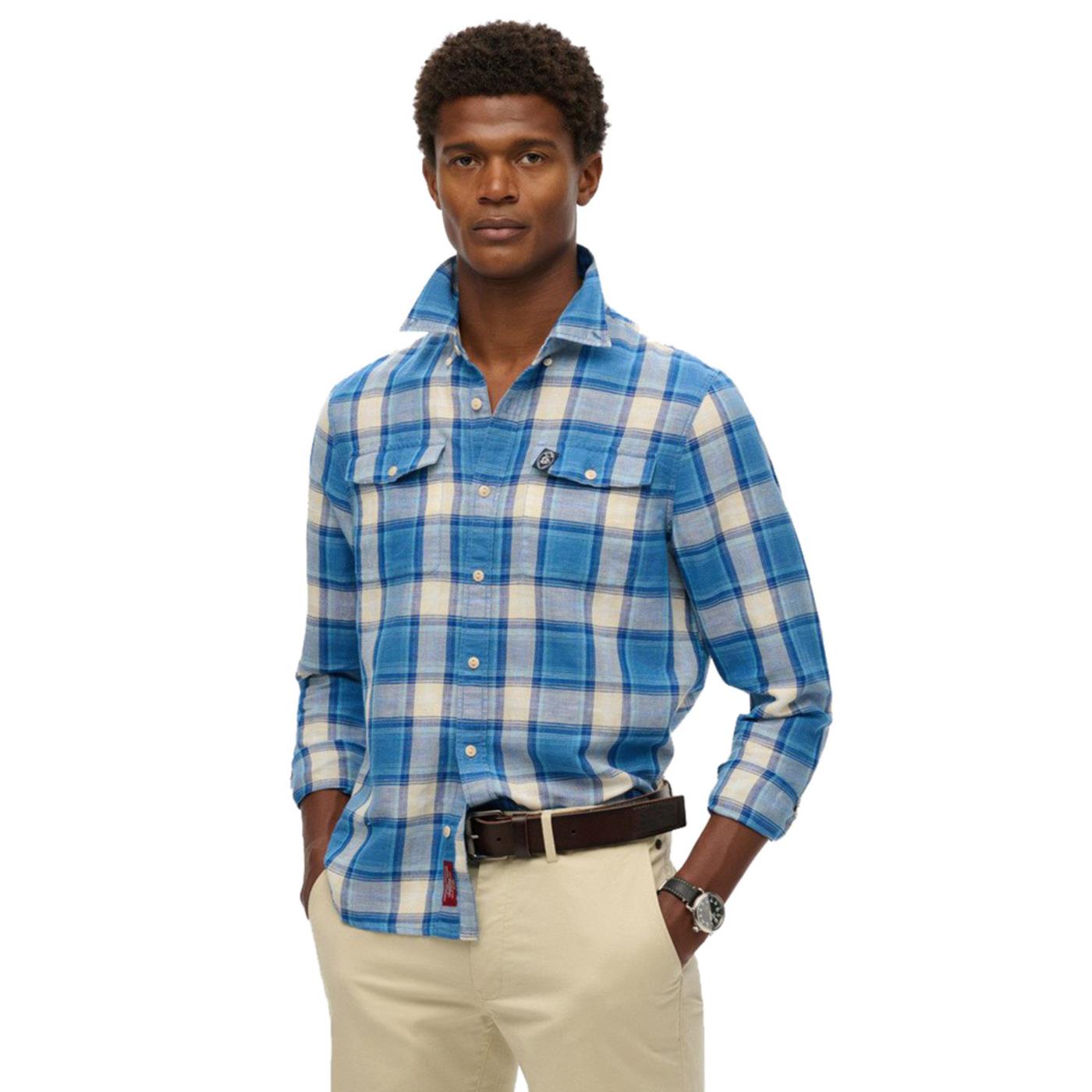 SUPERDRY MERCHANT LINEN CHECK SHIR