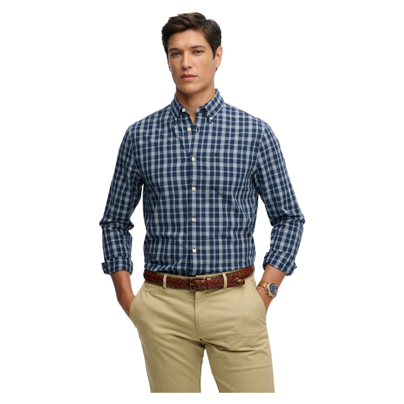 SUPERDRY PREPPY POPLIN LS SHIRT - Blu - immagine principale
