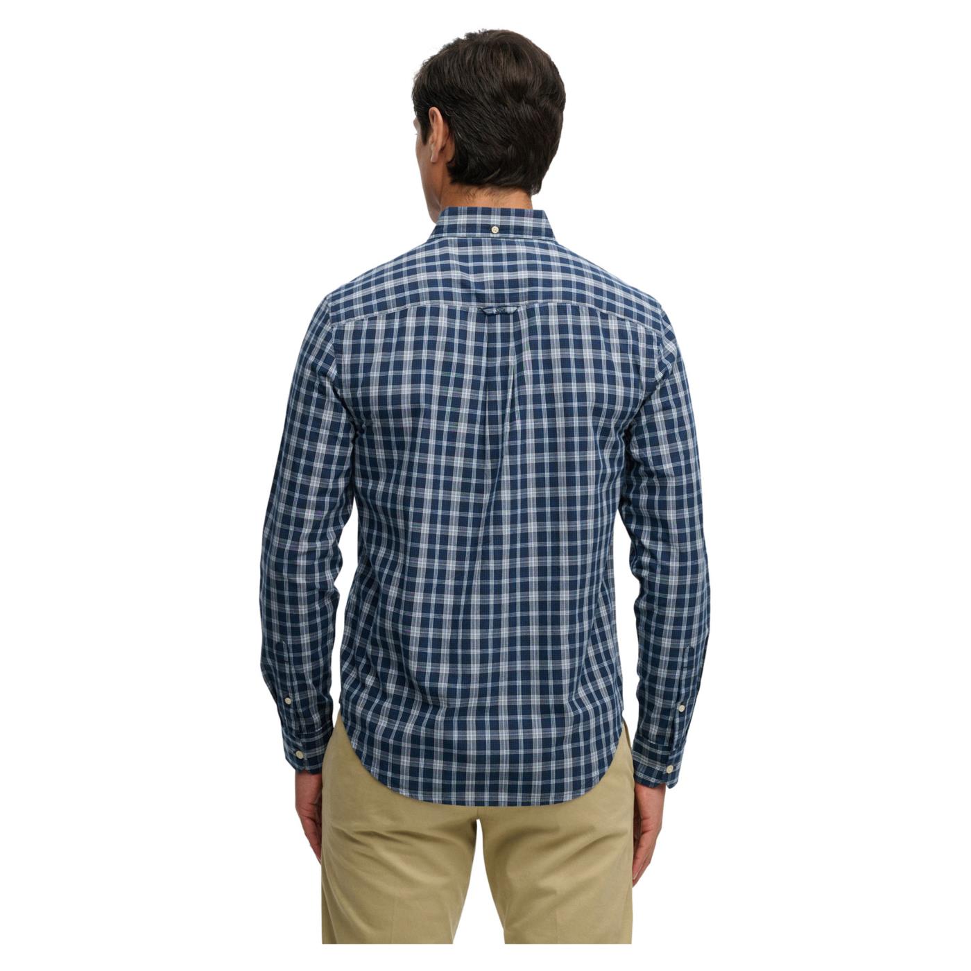 SUPERDRY PREPPY POPLIN LS SHIRT - Blu - vista 2