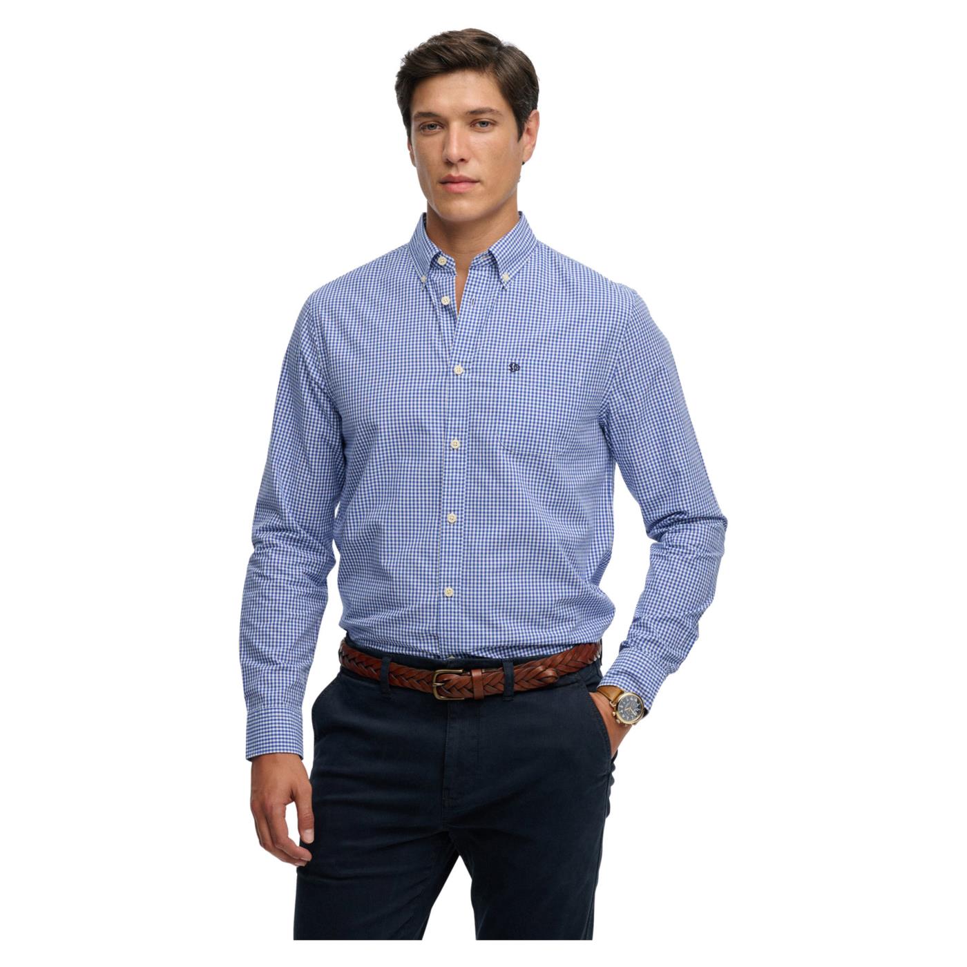SUPERDRY PREPPY POPLIN LS SHIRT - Blu - immagine principale