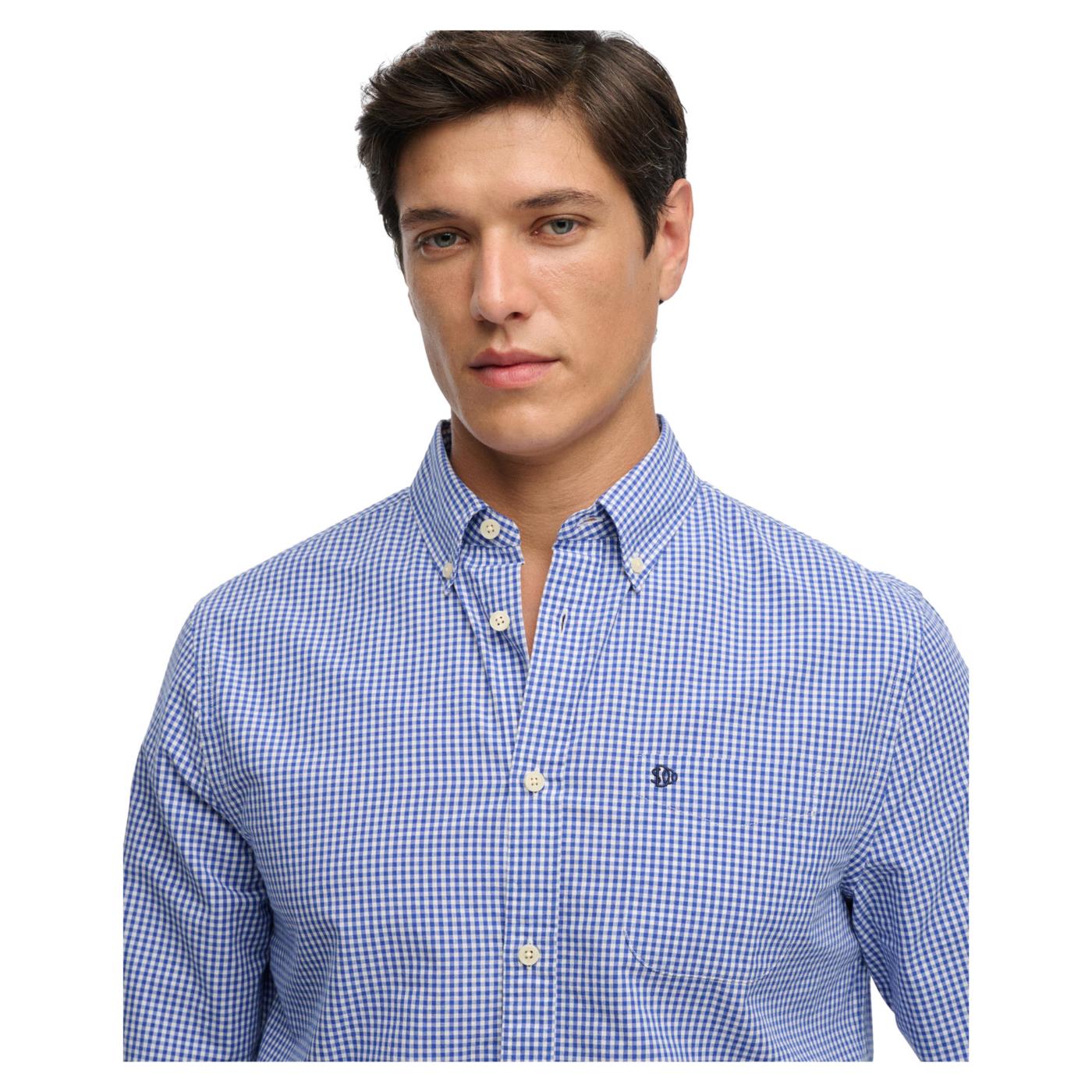 SUPERDRY PREPPY POPLIN LS SHIRT - Blu - vista 3