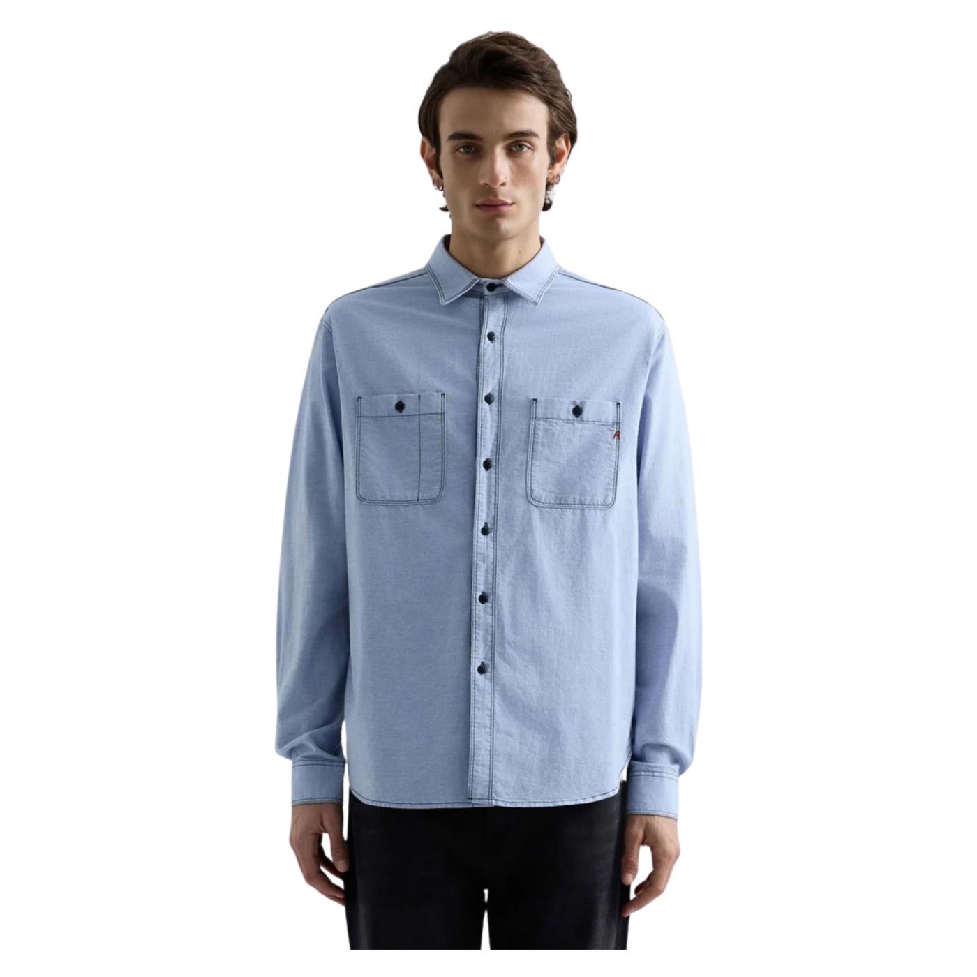 REPLAY CAMICIA ML CON TASCHE - Denim - immagine principale