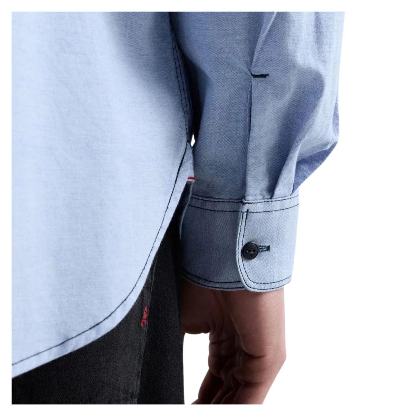 REPLAY CAMICIA ML CON TASCHE - Denim - vista 4