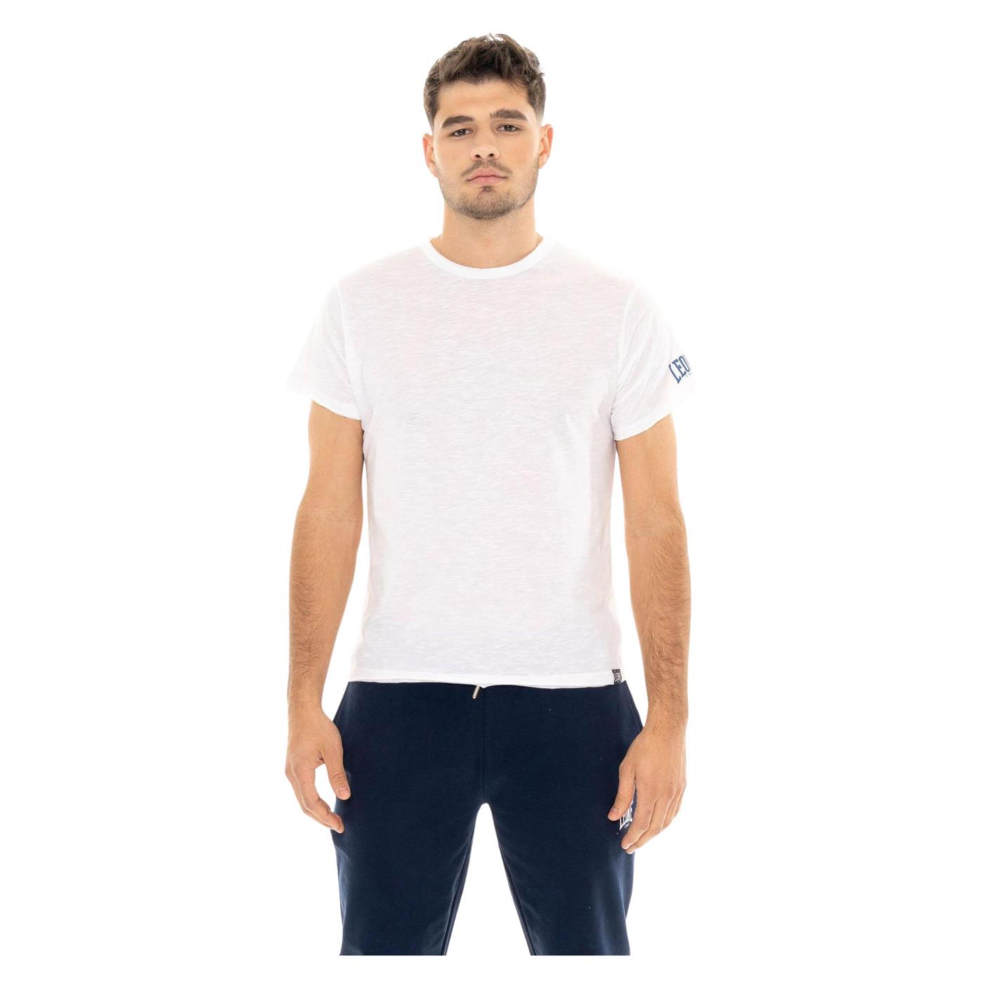 LEONE T-SHIRT COTONE FIAMMATO - Bianco - immagine principale