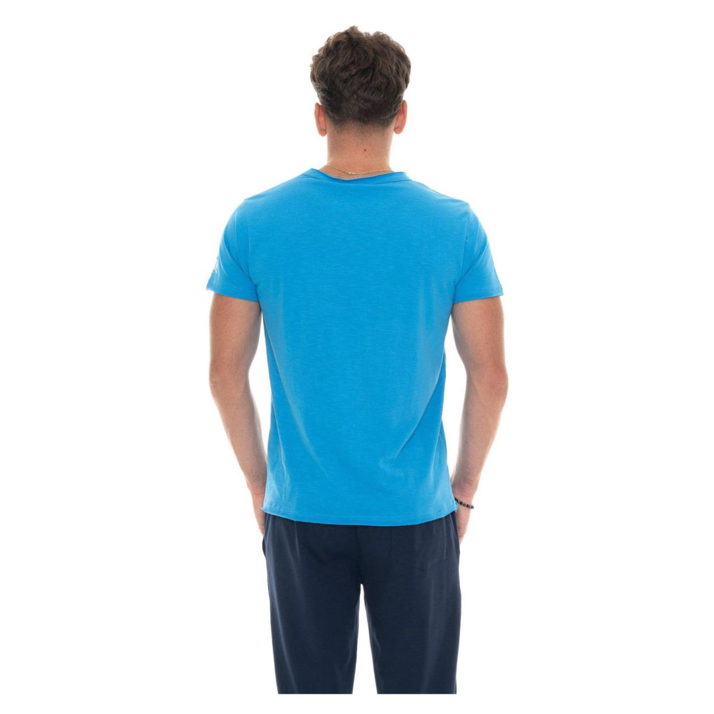 LEONE T-SHIRT COTONE FIAMMATO - Azzurro - vista 2