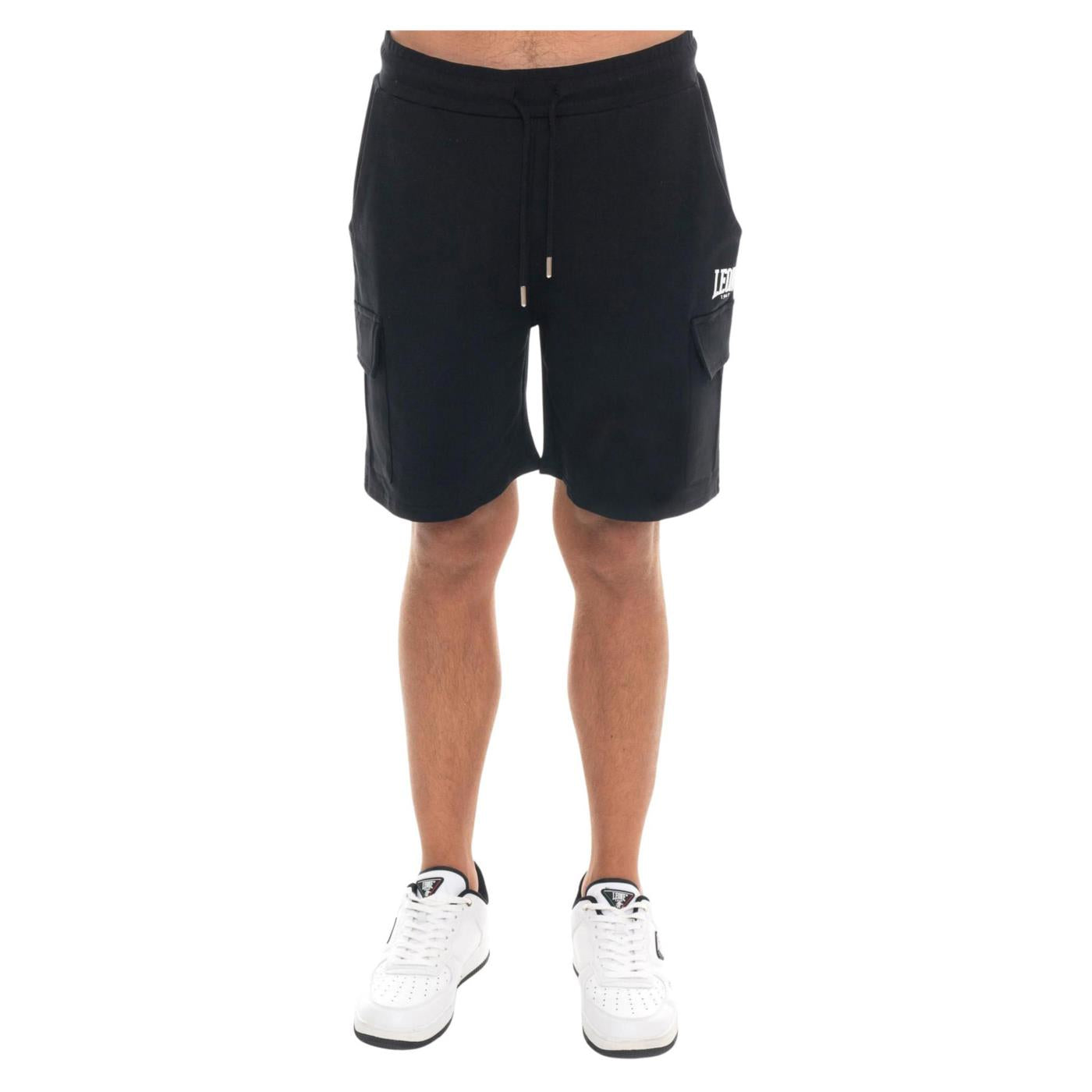 LEONE BERMUDA CARGO IN FELPA - Nero - immagine principale