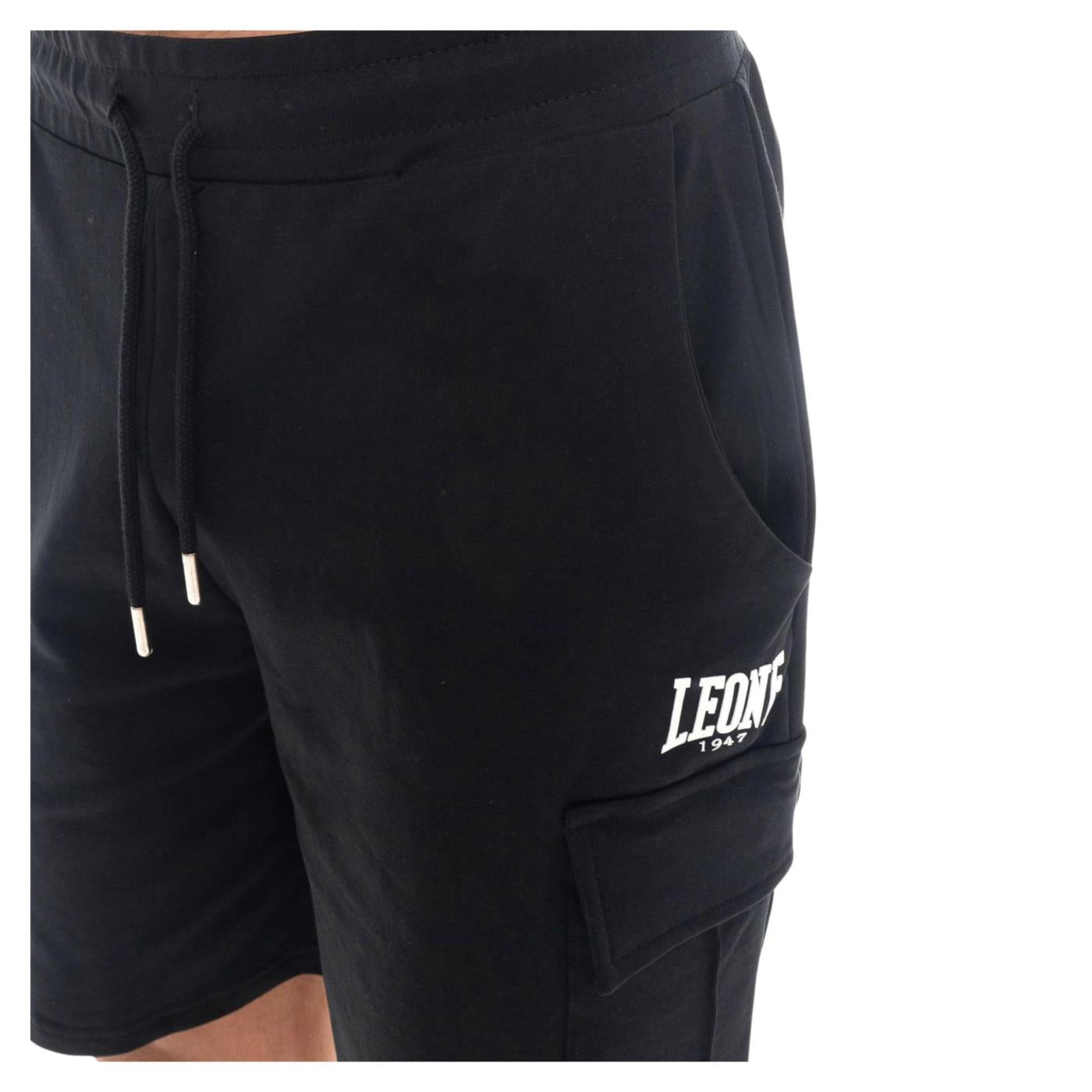 LEONE BERMUDA CARGO IN FELPA - Nero - vista 3