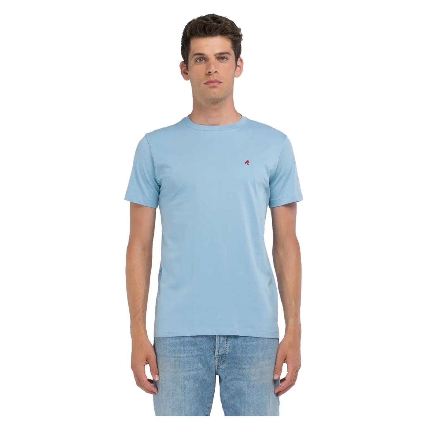 REPLAY JERSEY T-SHIRT WITH EMBROIDERY