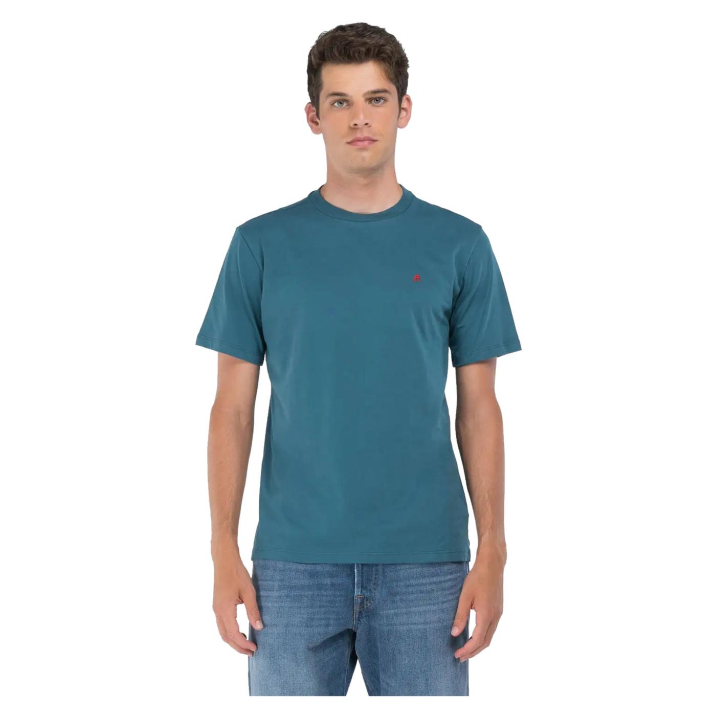 REPLAY JERSEY T-SHIRT WITH EMBROIDERY