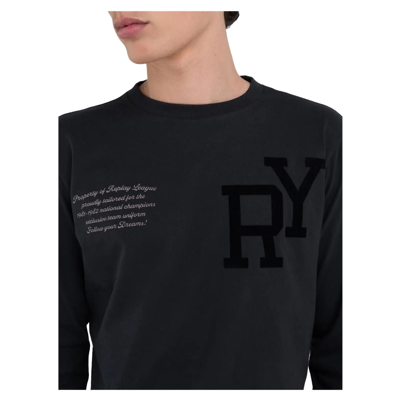 REPLAY TEE ML JERSEY LETTERING
