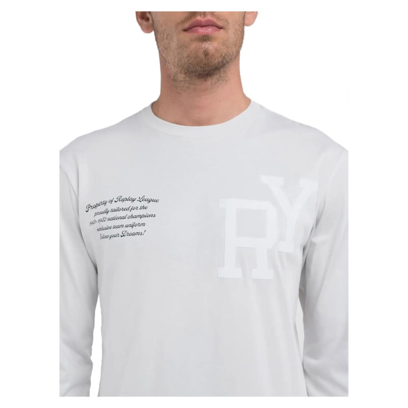 REPLAY TEE ML JERSEY LETTERING