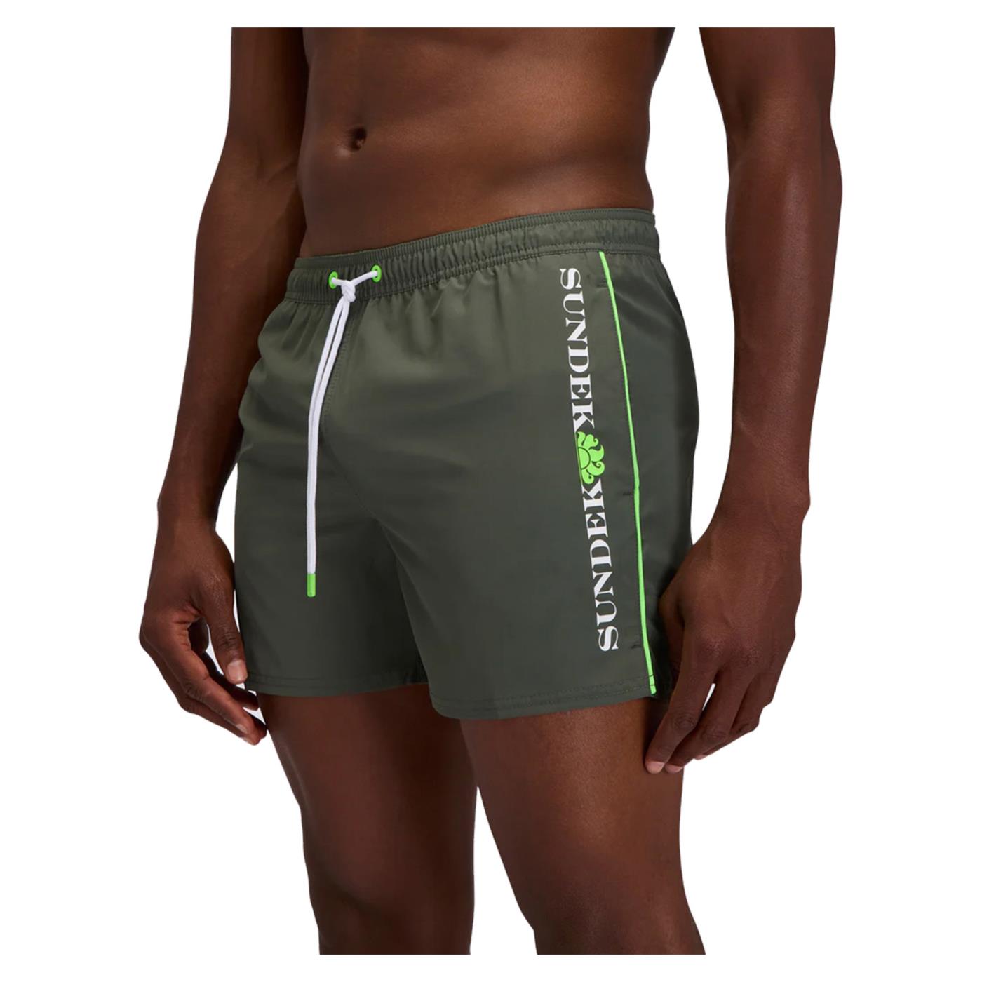 SUNDEK BOARDSHORT PIPING BASIC - Militare - vista 2