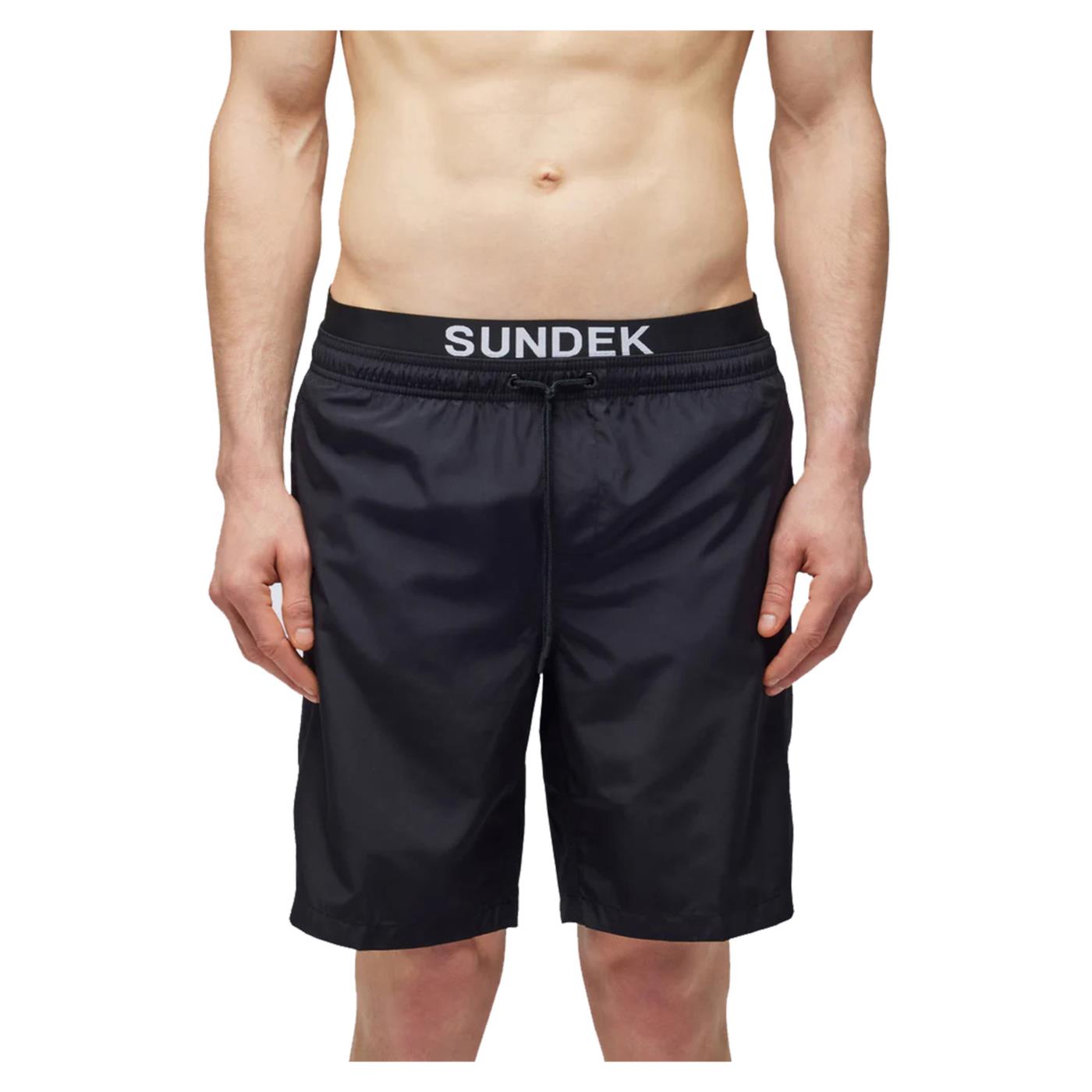 SUNDEK BOARDSHORT ELASTIC LOGO - Nero - immagine principale