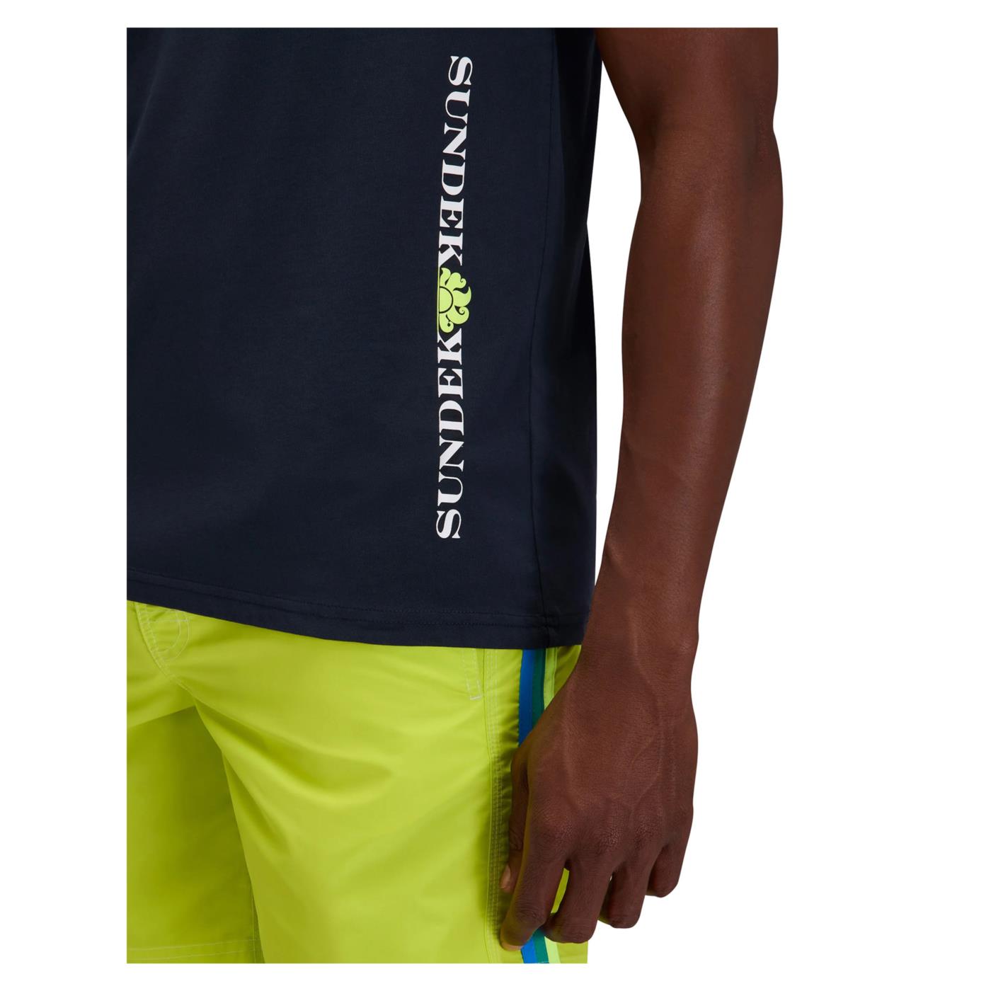 SUNDEK T-SHIRT SS BEACH - Blu - vista 7