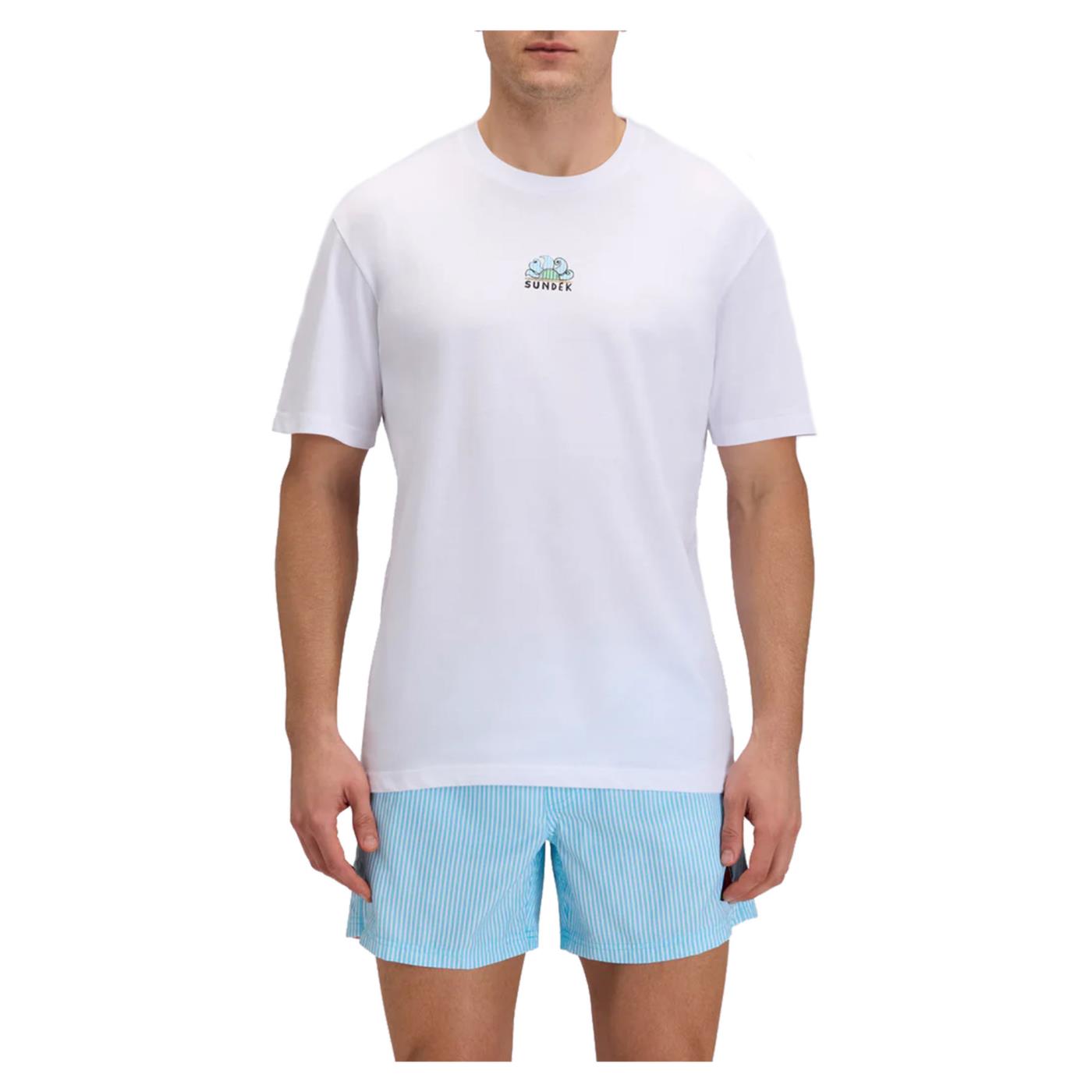 SUNDEK T-SHIRT SMALL LOGO - Bianco - vista 5