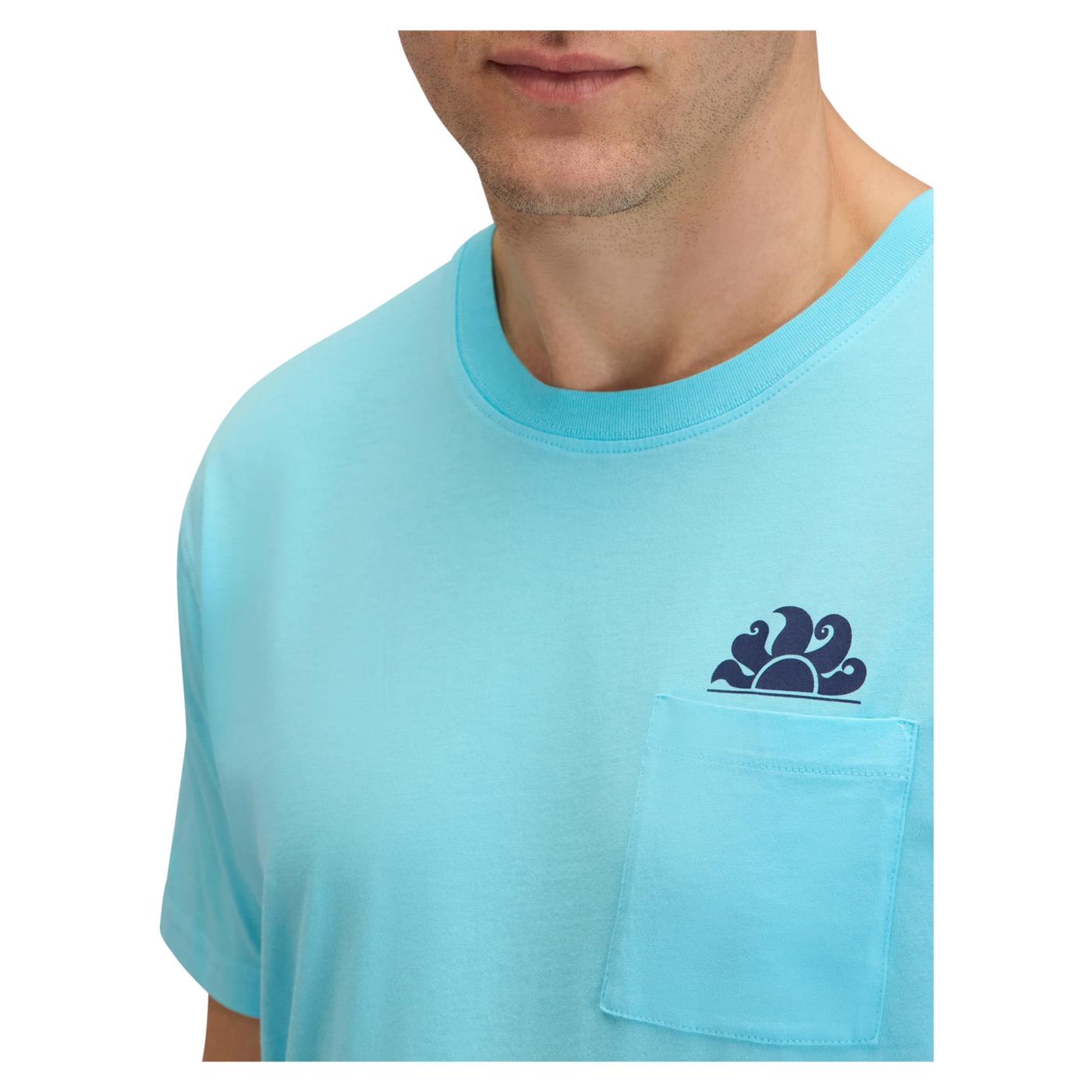 SUNDEK T-SHIRT BEACH SS POCKET - Turchese - vista 8