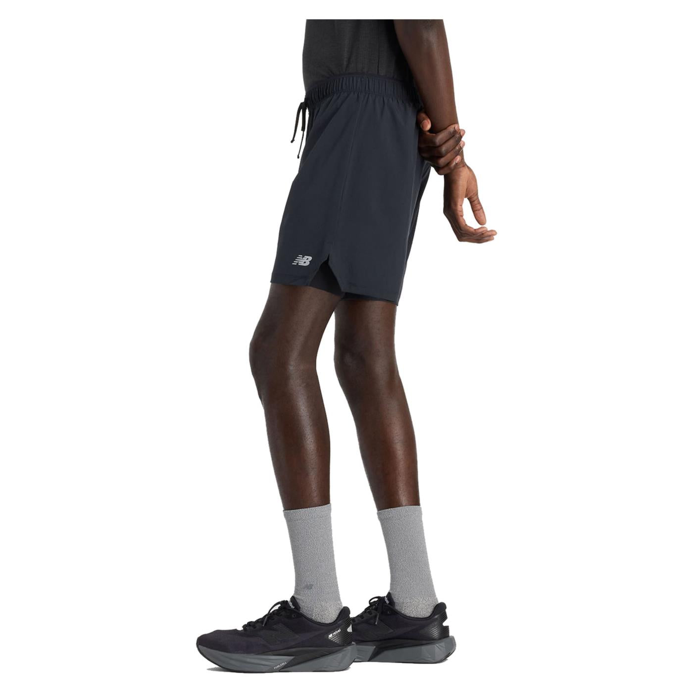 NEW BALANCE RC LINED SHORT 7 INCHES - Nero - vista 3