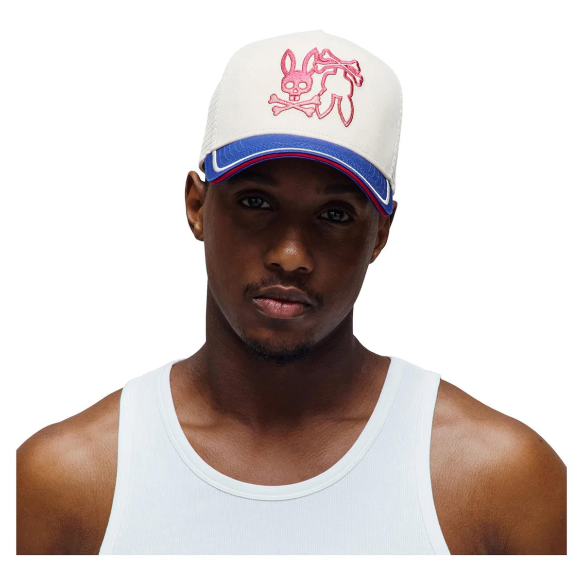 PSYCHO BUNNY COSMO FABRIC TRUCKER CAP