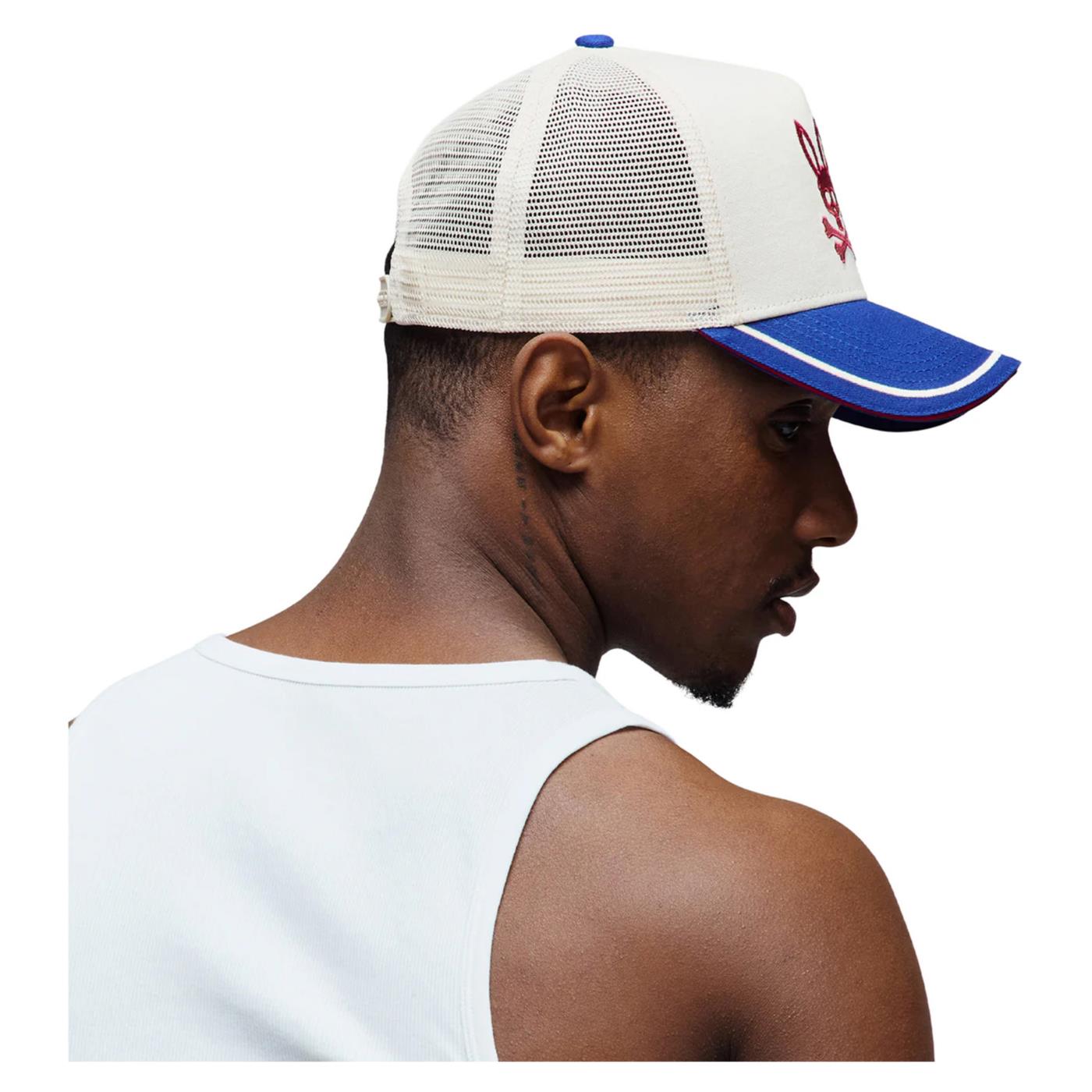 PSYCHO BUNNY COSMO FABRIC TRUCKER CAP - Bianco - vista 2