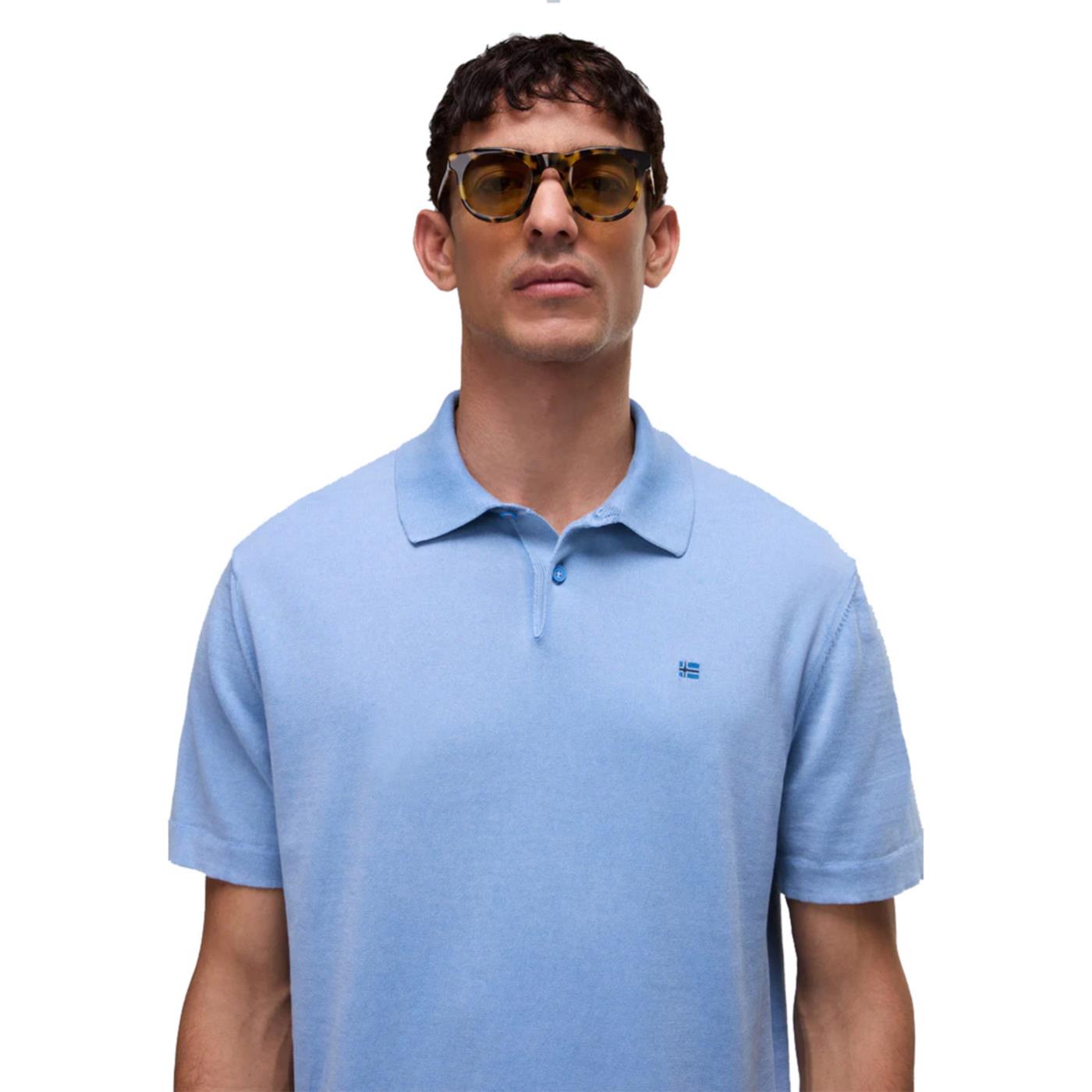 NAPAPIJRI D-HUDSON POLO SS - Azzurro - vista 3