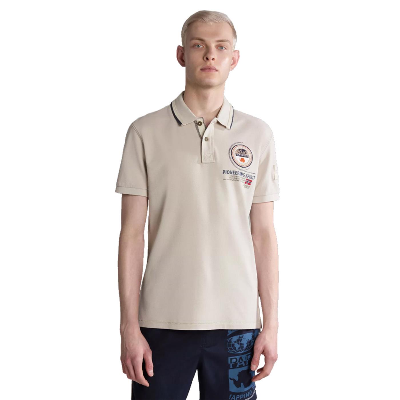NAPAPIJRI GANDY SHORT SLEEVE POLO - Grigio chiaro - vista 3