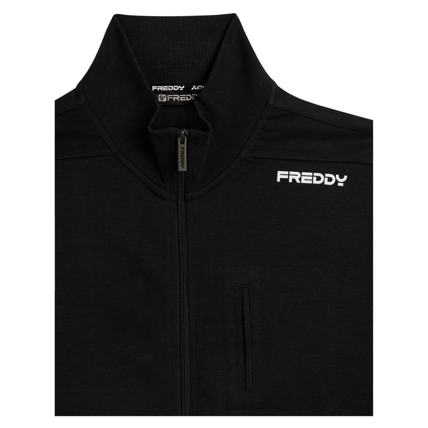 FREDDY FELPA FULL ZIP INTERLOCK - Nero - vista 3