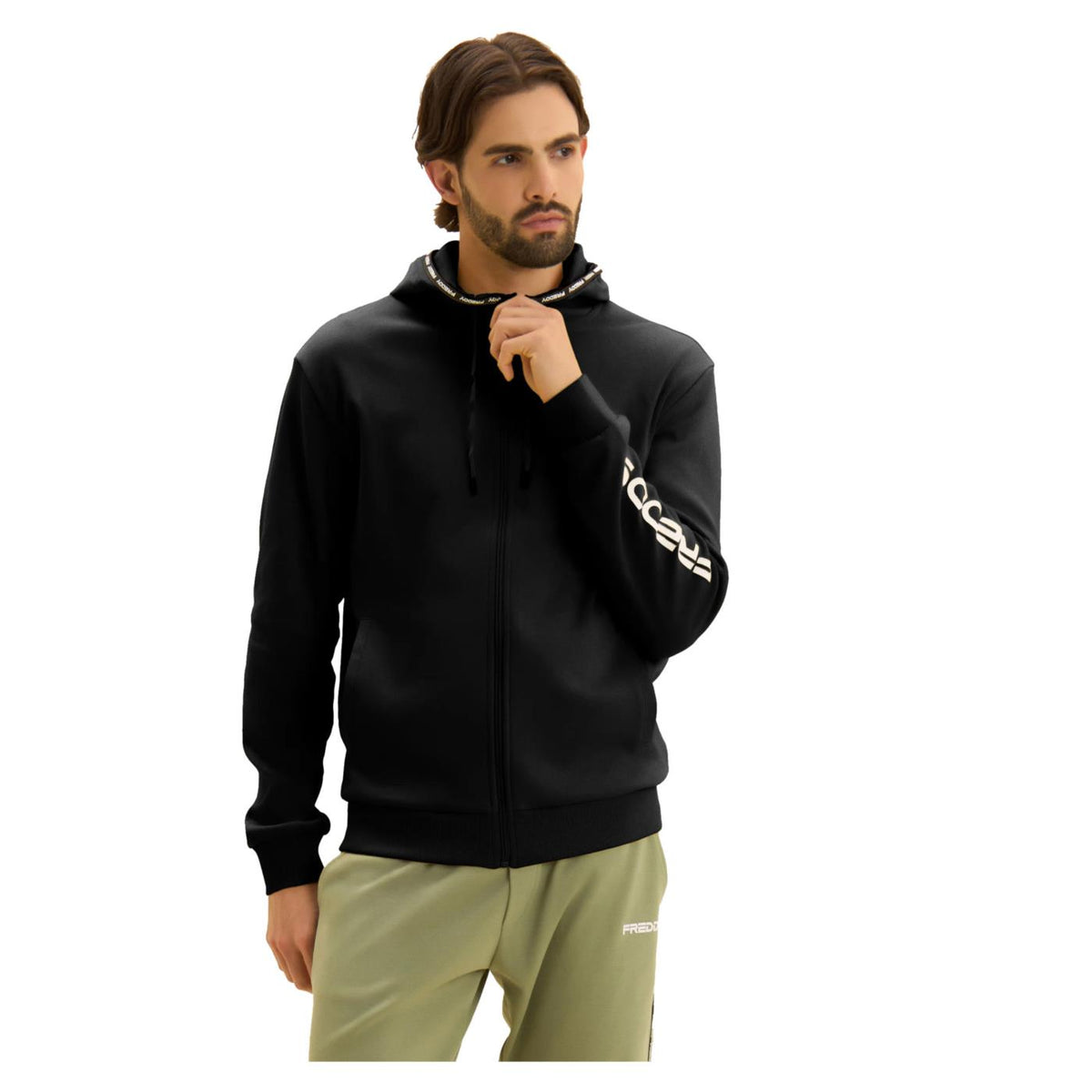 FREDDY FELPA FULL ZIP CAPPUCCIO