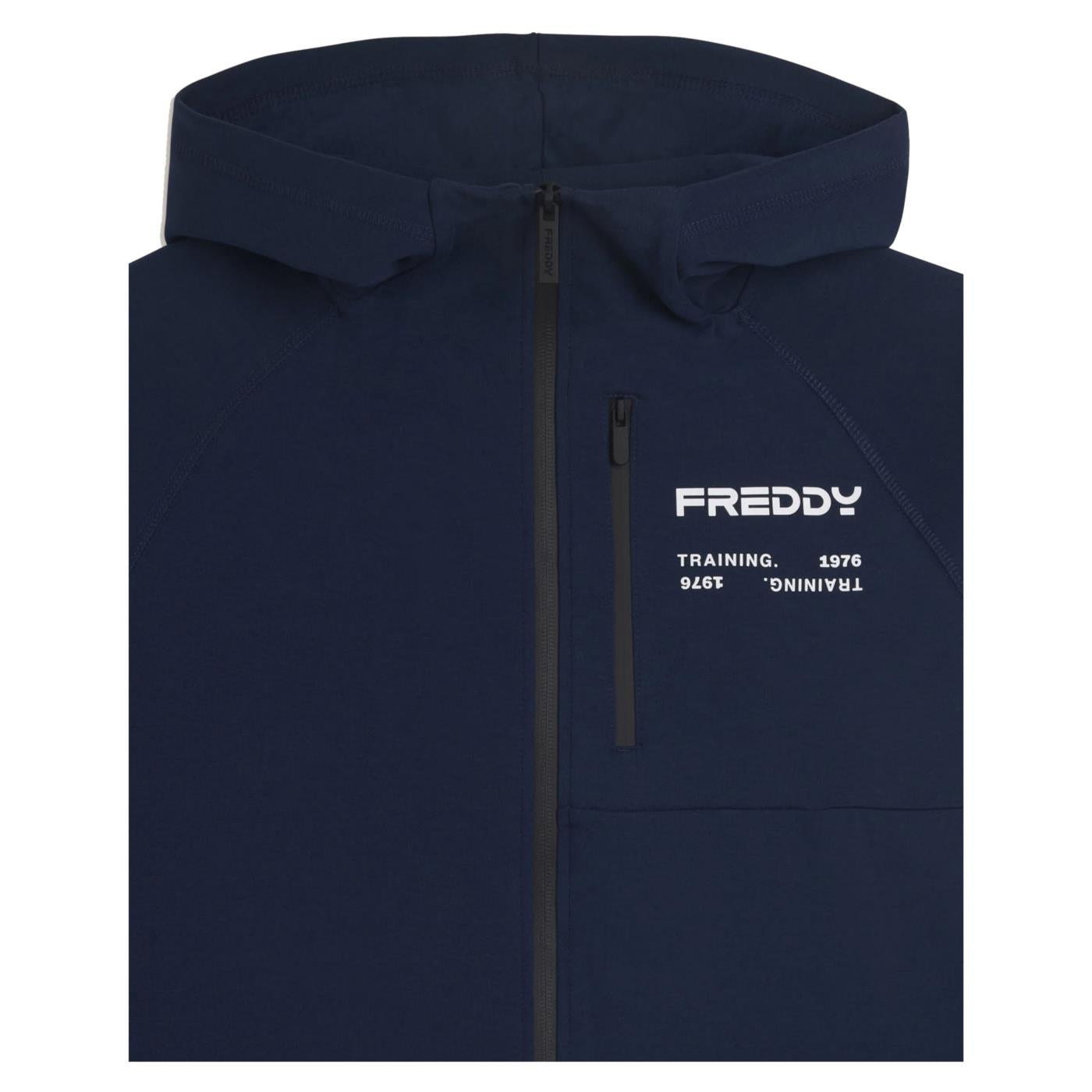 FREDDY FELPA HOODIE FZ STRETCH - Blu - vista 3