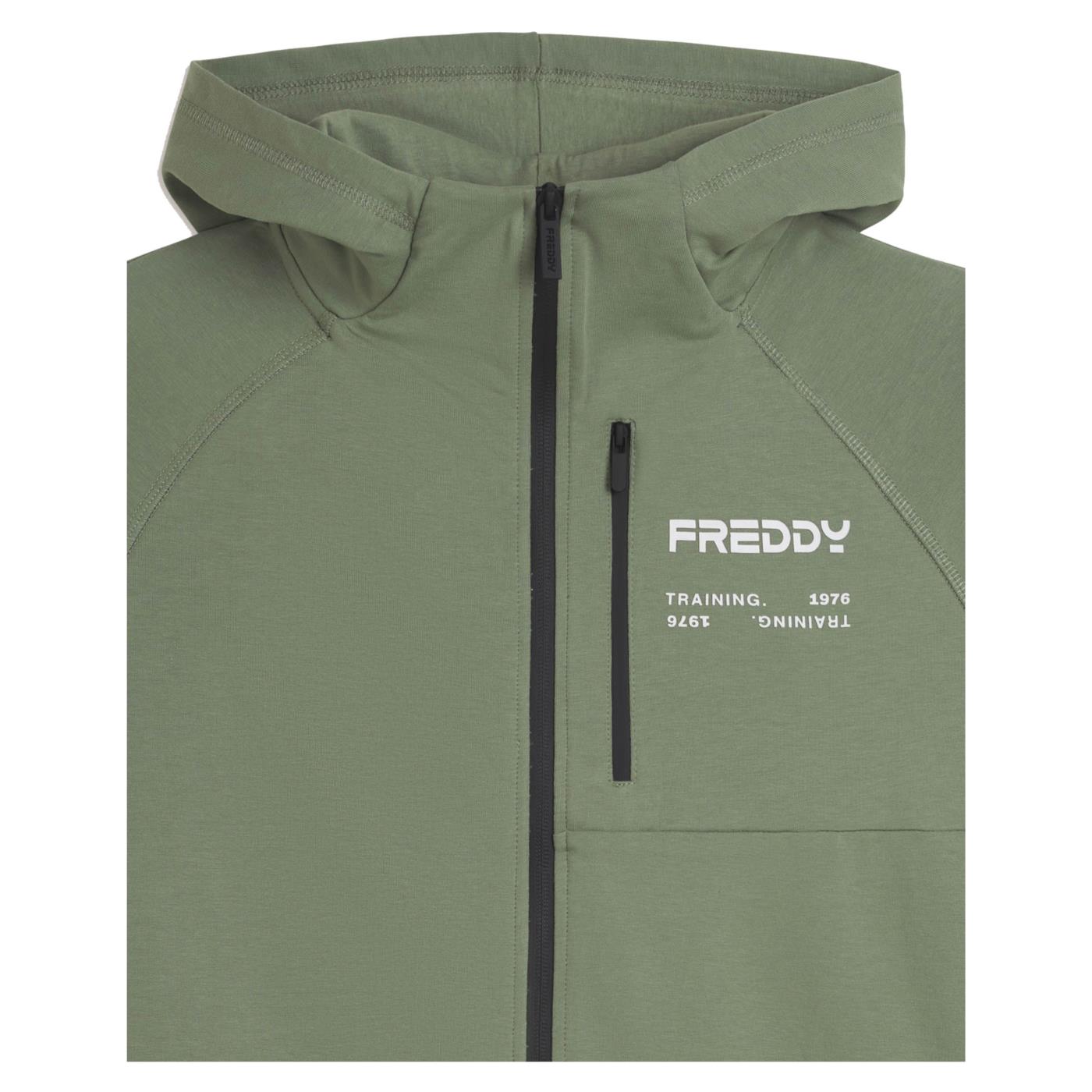 FREDDY FELPA HOODIE FZ STRETCH - Militare - vista 3
