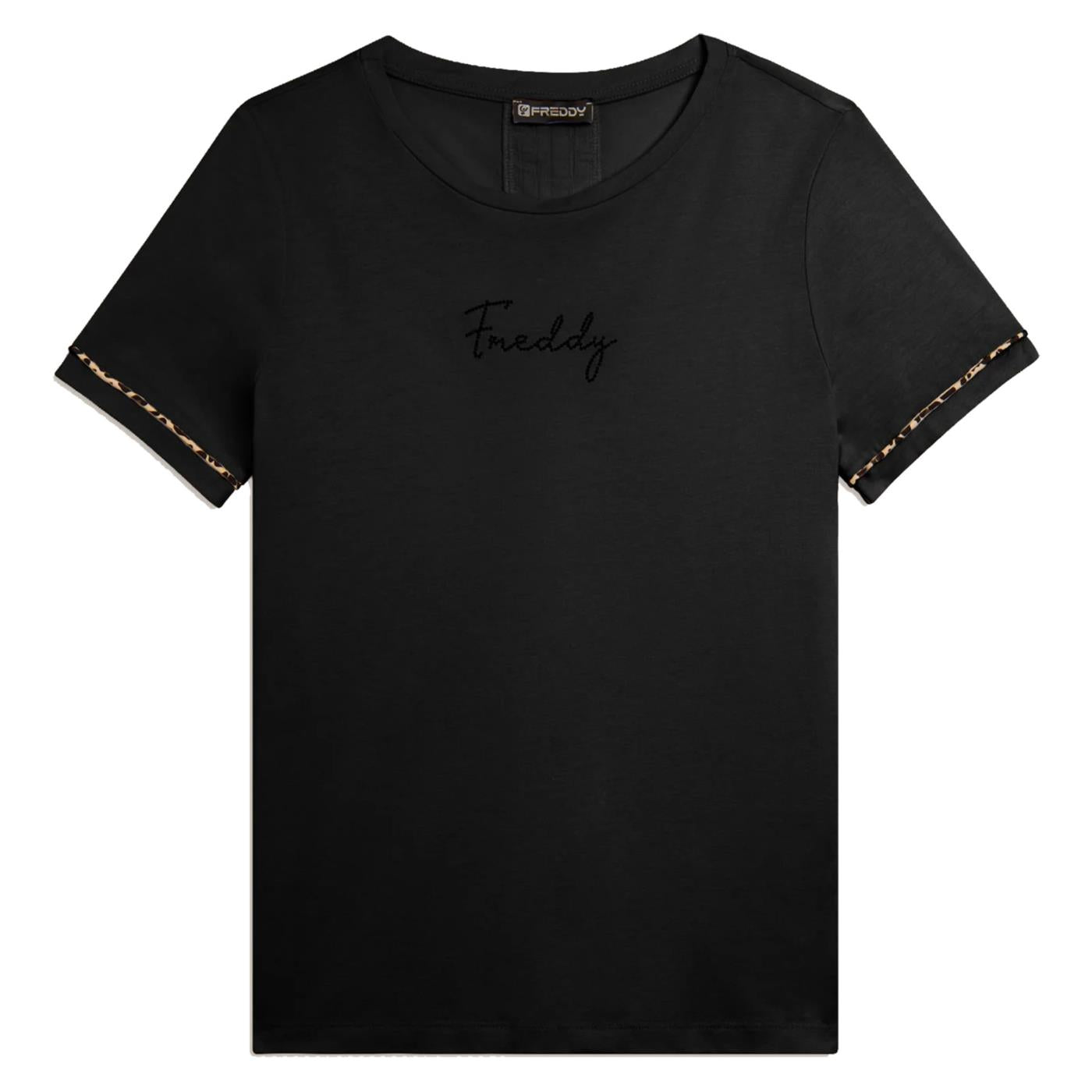 FREDDY T-SHIRT MODAL SLOUNGE - Nero - immagine principale