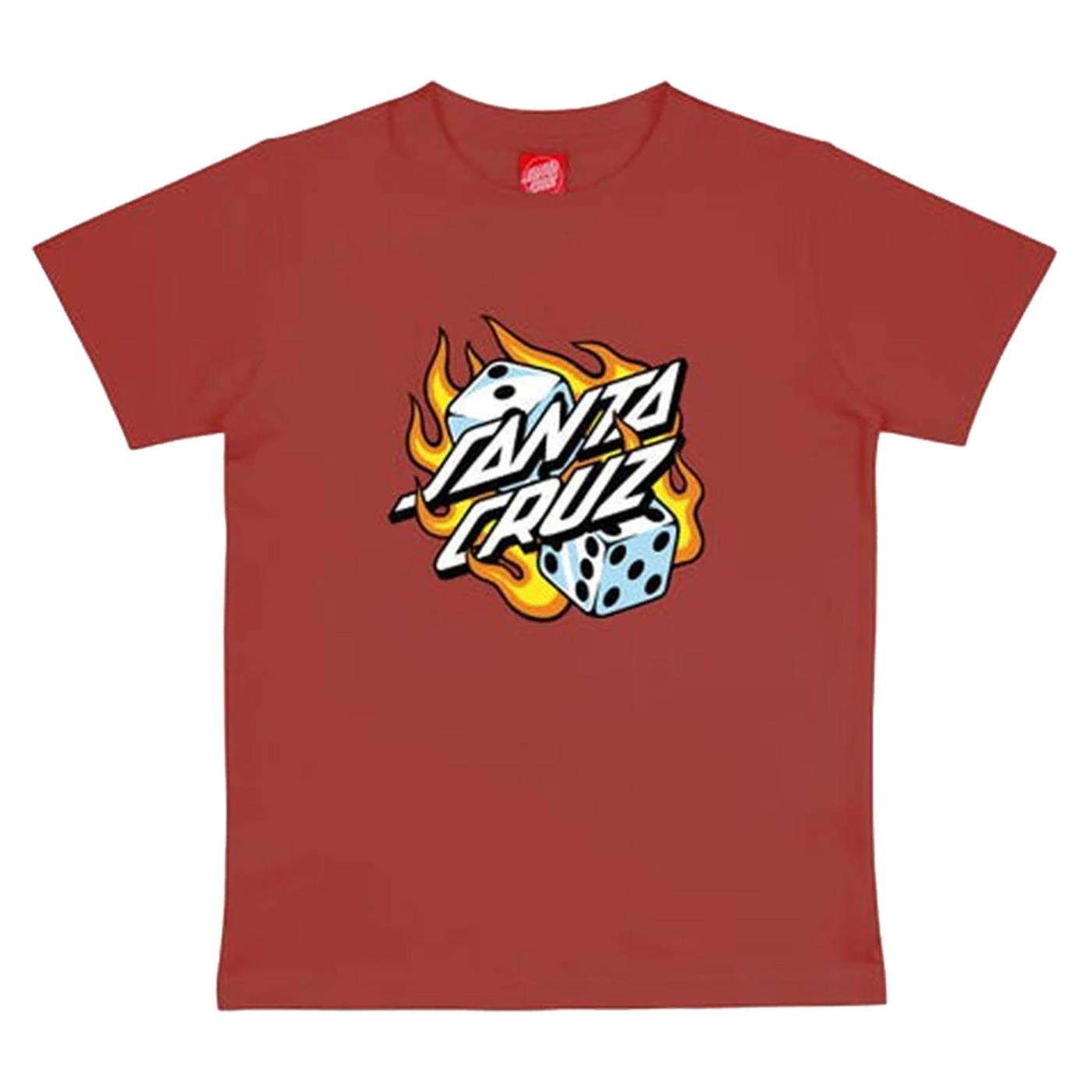 SANTA CRUZ JR FLAMING DICE DOT TEE