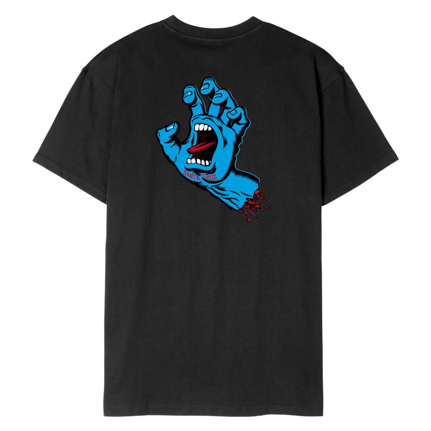 SANTA CRUZ SCREAMING HAND CHEST TEE - Nero - vista 3