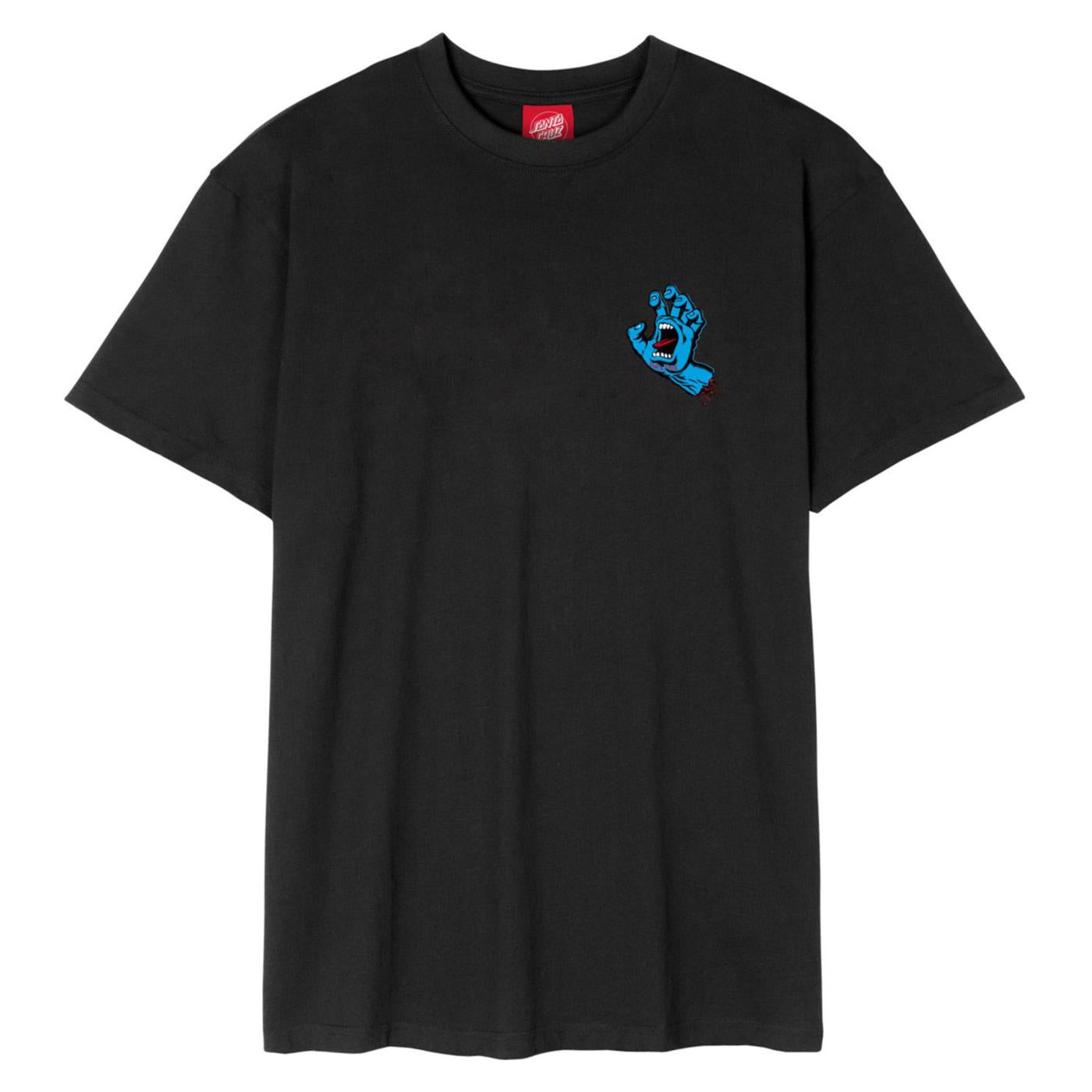 SANTA CRUZ SCREAMING HAND CHEST TEE - Nero - vista 4