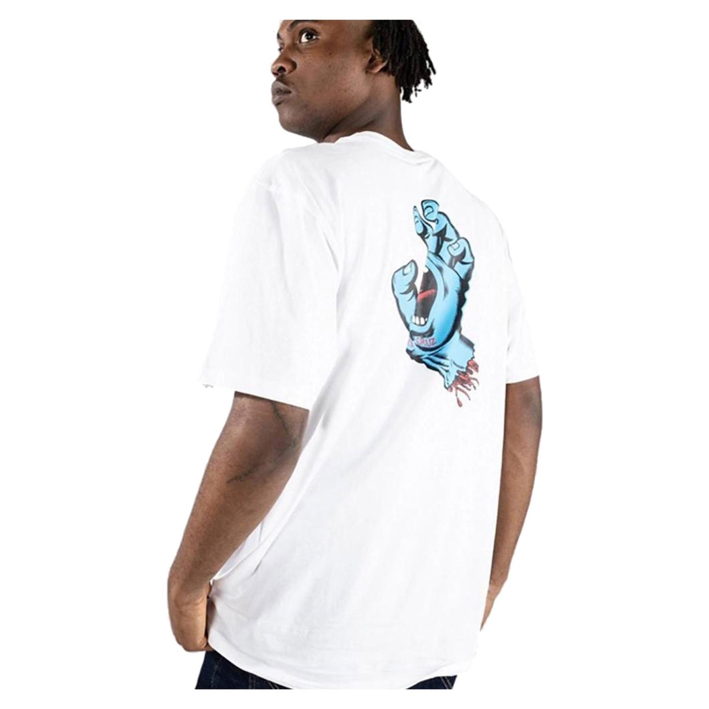 SANTA CRUZ SCREAMING HAND CHEST TEE - Bianco - vista 2